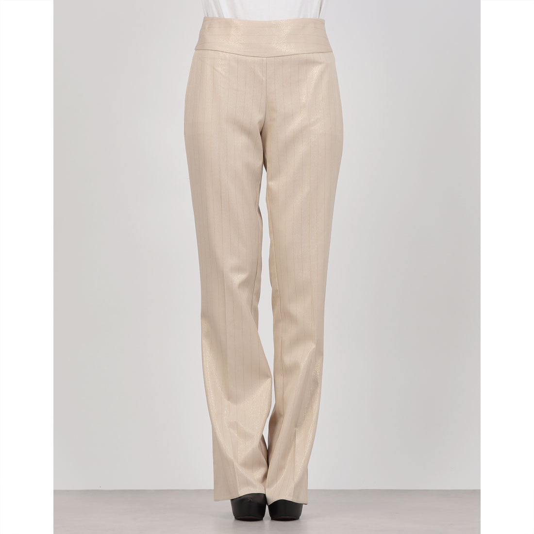 リナシメント RINASCIMENTO ストライプシャイニーパンツ （var.Beige Chiaro） var.Beige Chiaro