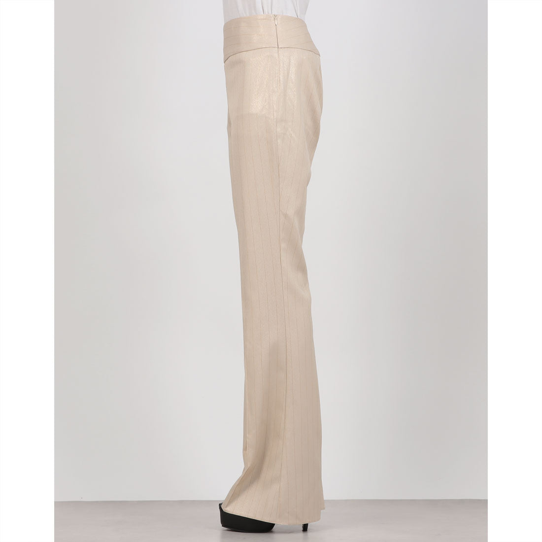 リナシメント RINASCIMENTO ストライプシャイニーパンツ （var.Beige Chiaro） var.Beige Chiaro