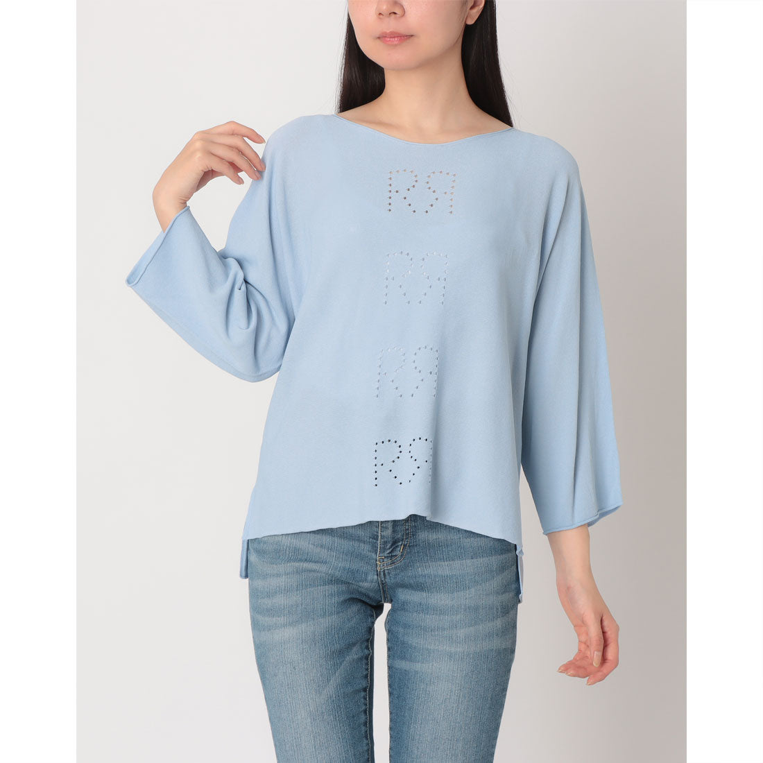 リナシメント RINASCIMENTO パンチングRロゴニットトップス （Cielo Azzurro） Cielo Azzurro