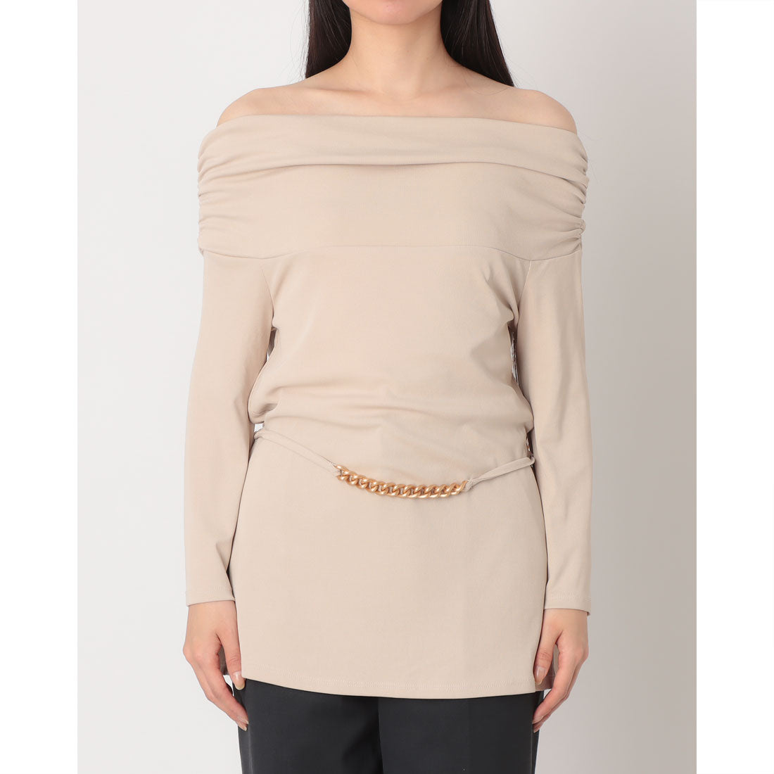 リナシメント RINASCIMENTO ウエストチェーンドレープTOPS （Beige Chiaro） Beige Chiaro