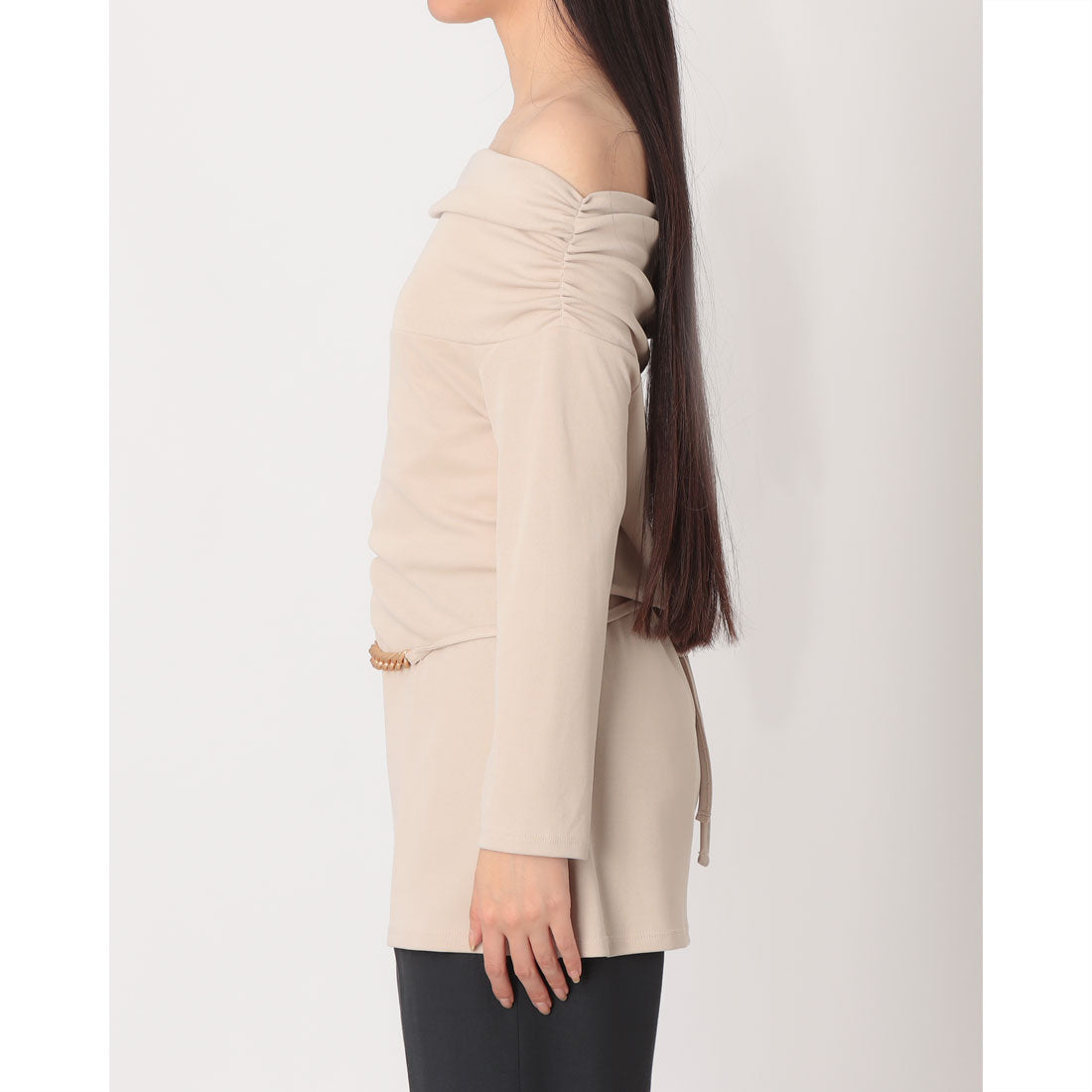 リナシメント RINASCIMENTO ウエストチェーンドレープTOPS （Beige Chiaro） Beige Chiaro