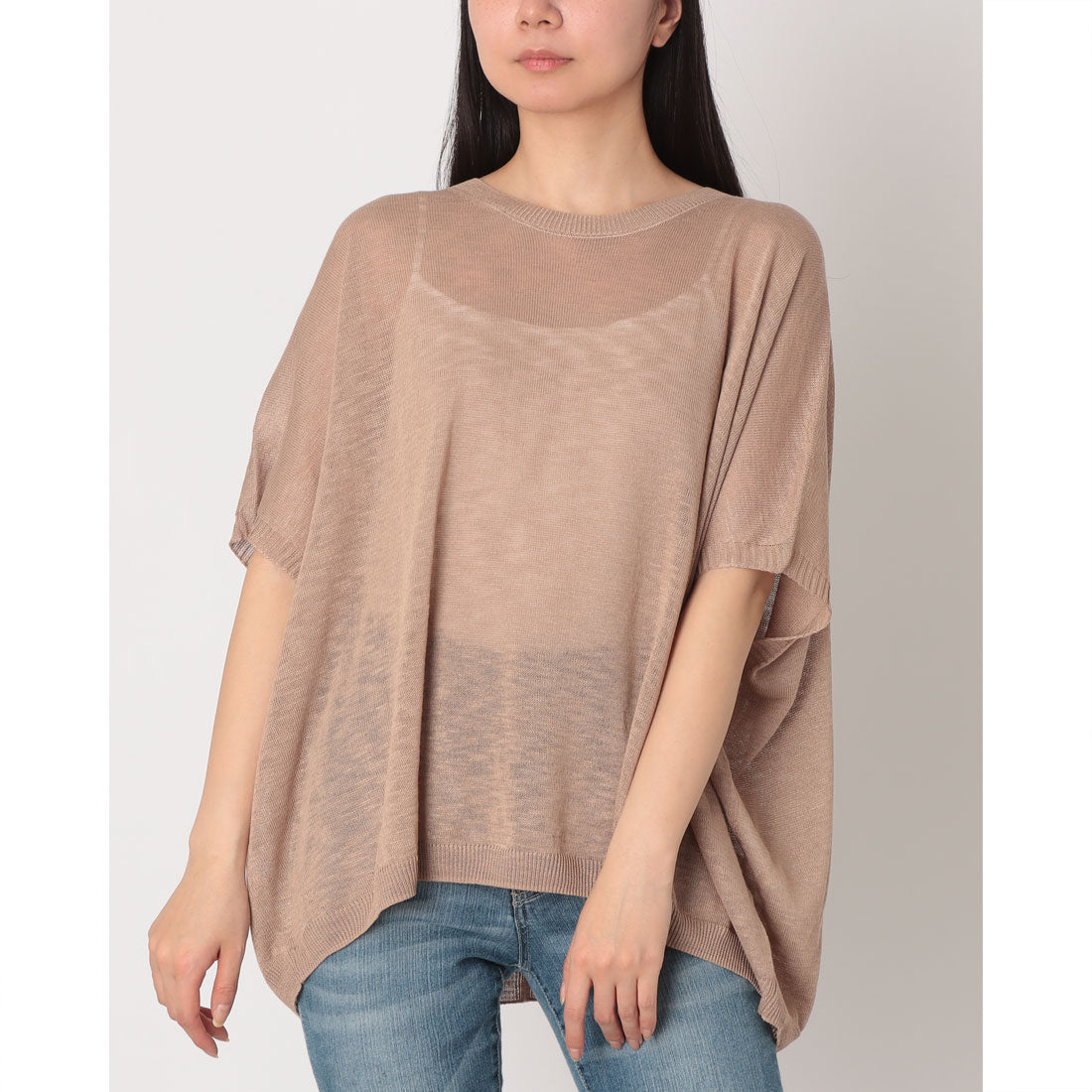 リナシメント RINASCIMENTO ドルマン半袖ニットトップス （Tortora Beige） Tortora Beige