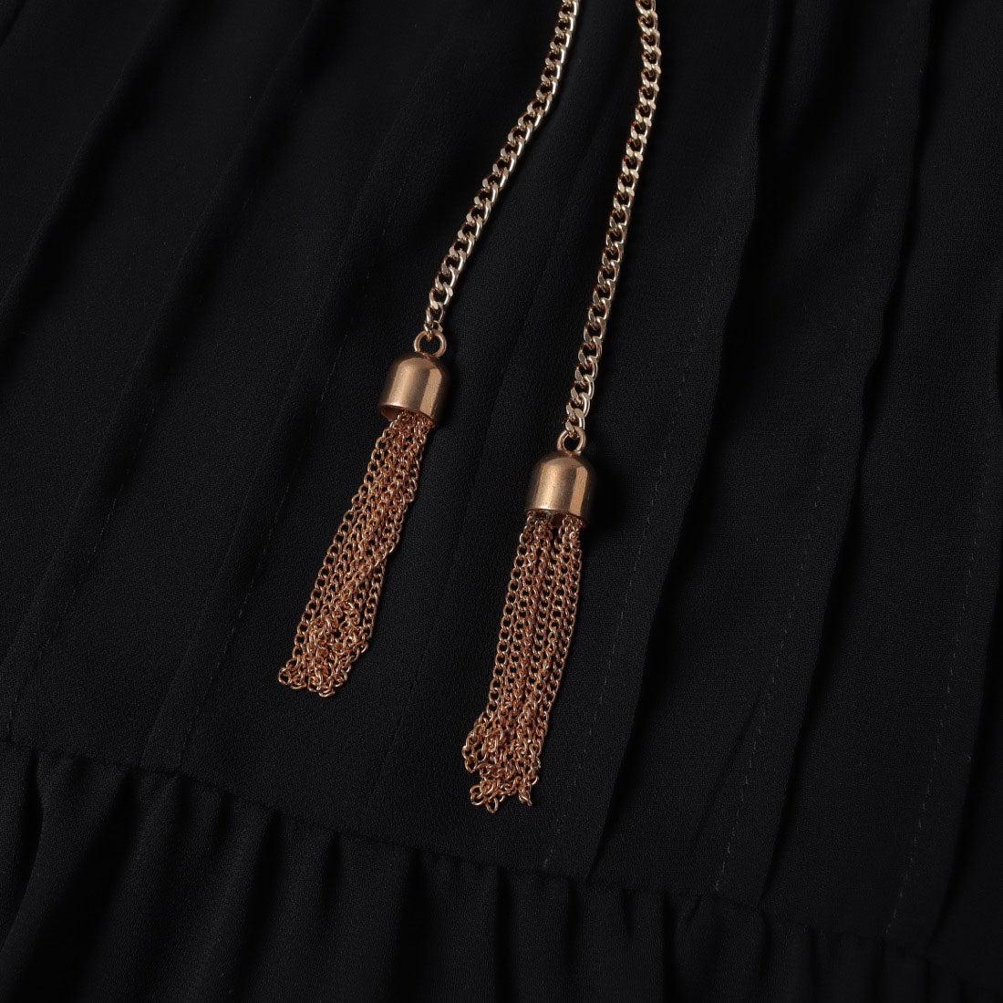 リナシメント RINASCIMENTO フリンジチェーンタックシフォンシャツワンピース （Nero） Nero