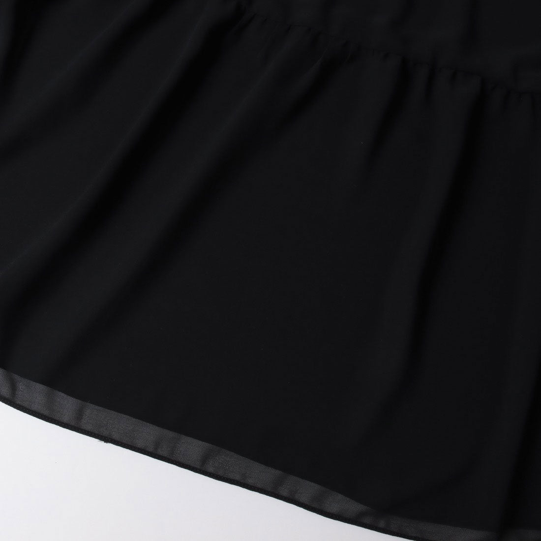 リナシメント RINASCIMENTO フリンジチェーンタックシフォンシャツワンピース （Nero） Nero