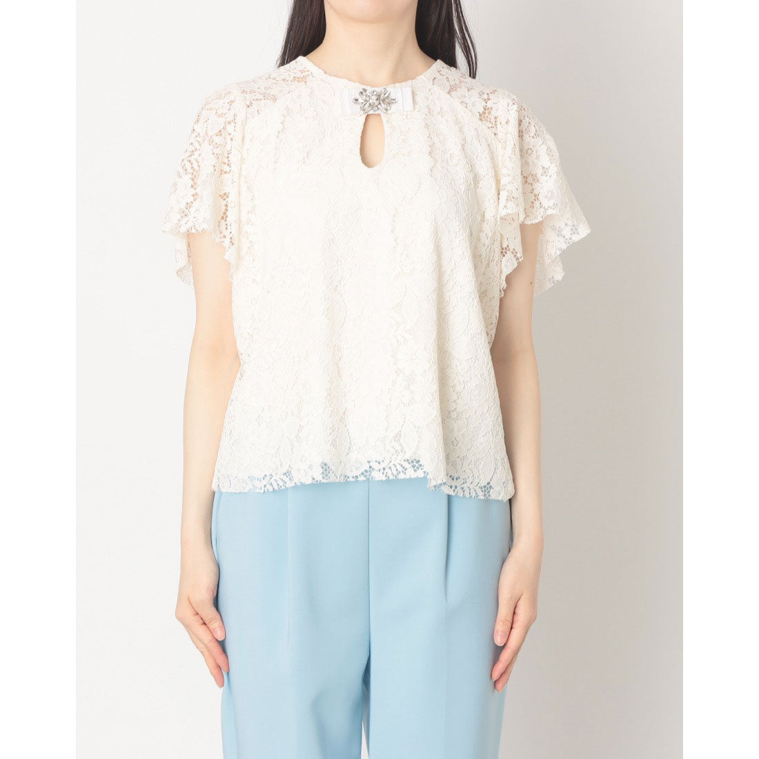 リナシメント RINASCIMENTO リボンビジューレーストップス （Bianco） Bianco