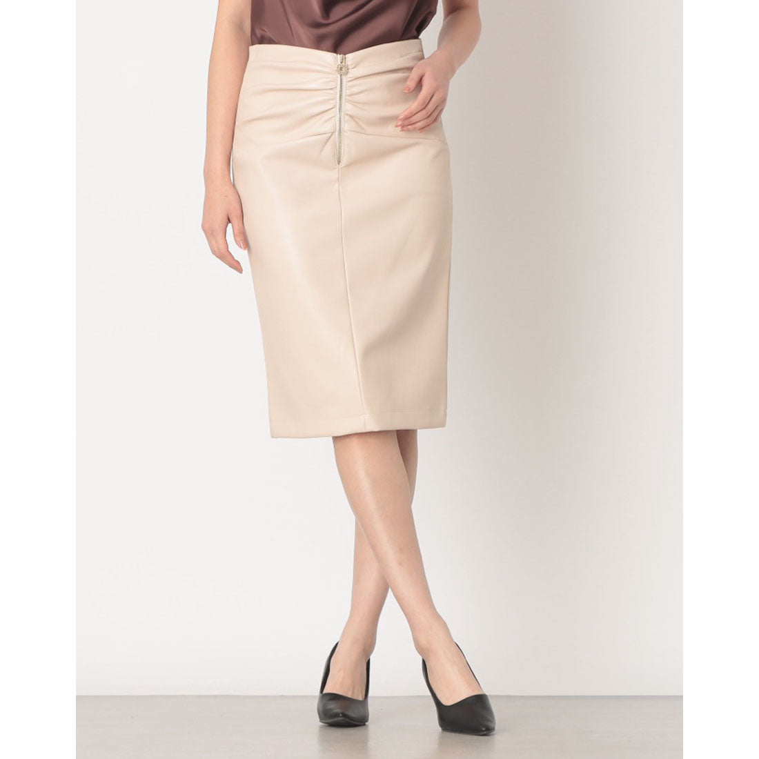 リナシメント RINASCIMENTO エコレザーギャザータイトSK （Beige Chiaro） Beige Chiaro