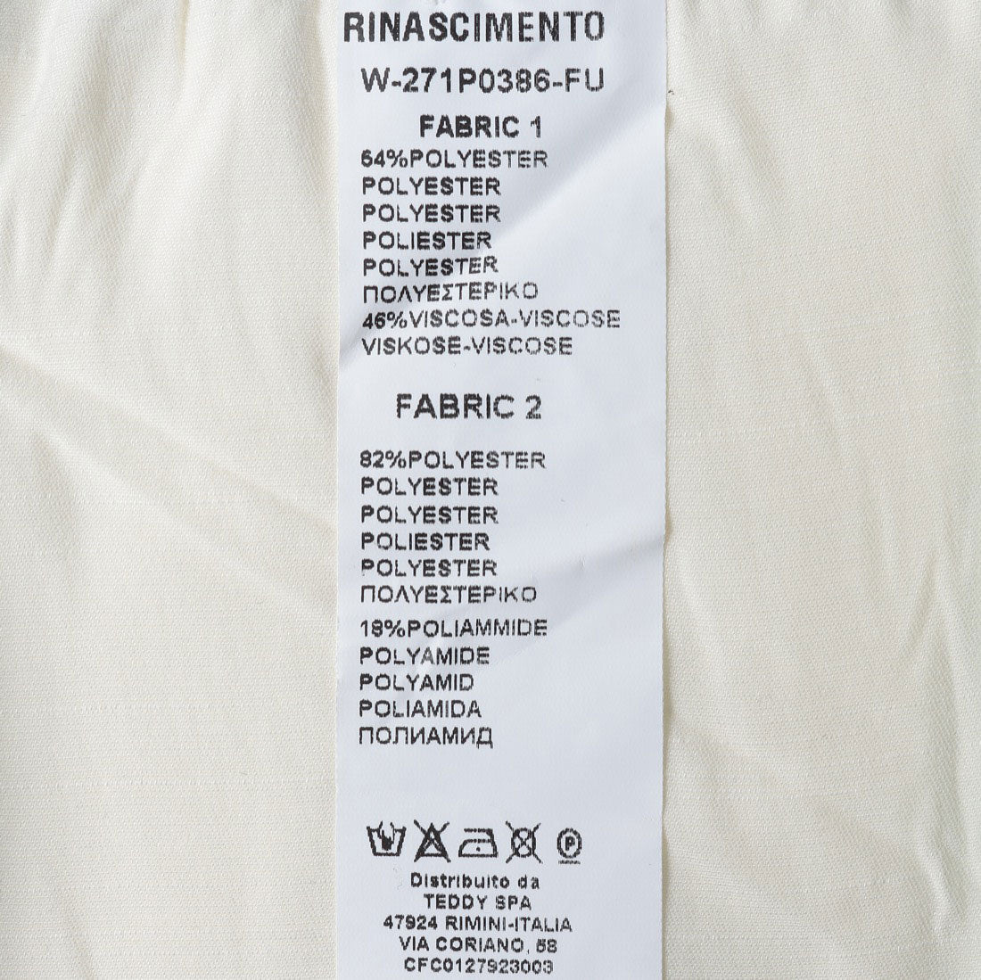 リナシメント RINASCIMENTO ウエストゴムリボン付イージーPT （Panna Bianco） Panna Bianco