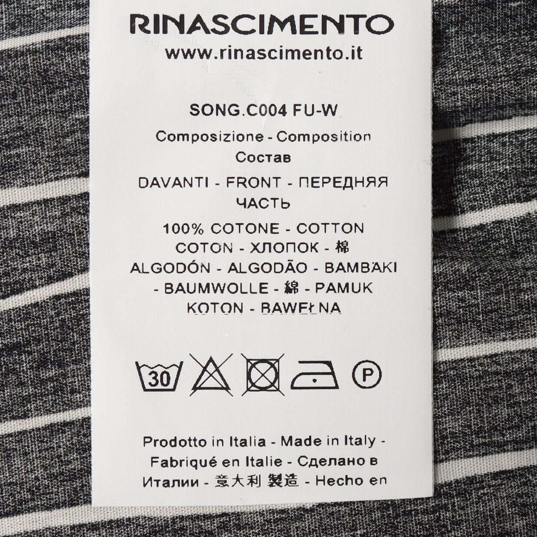 リナシメント RINASCIMENTO デザインストライプ半袖シャツ （var.Nero） var.Nero