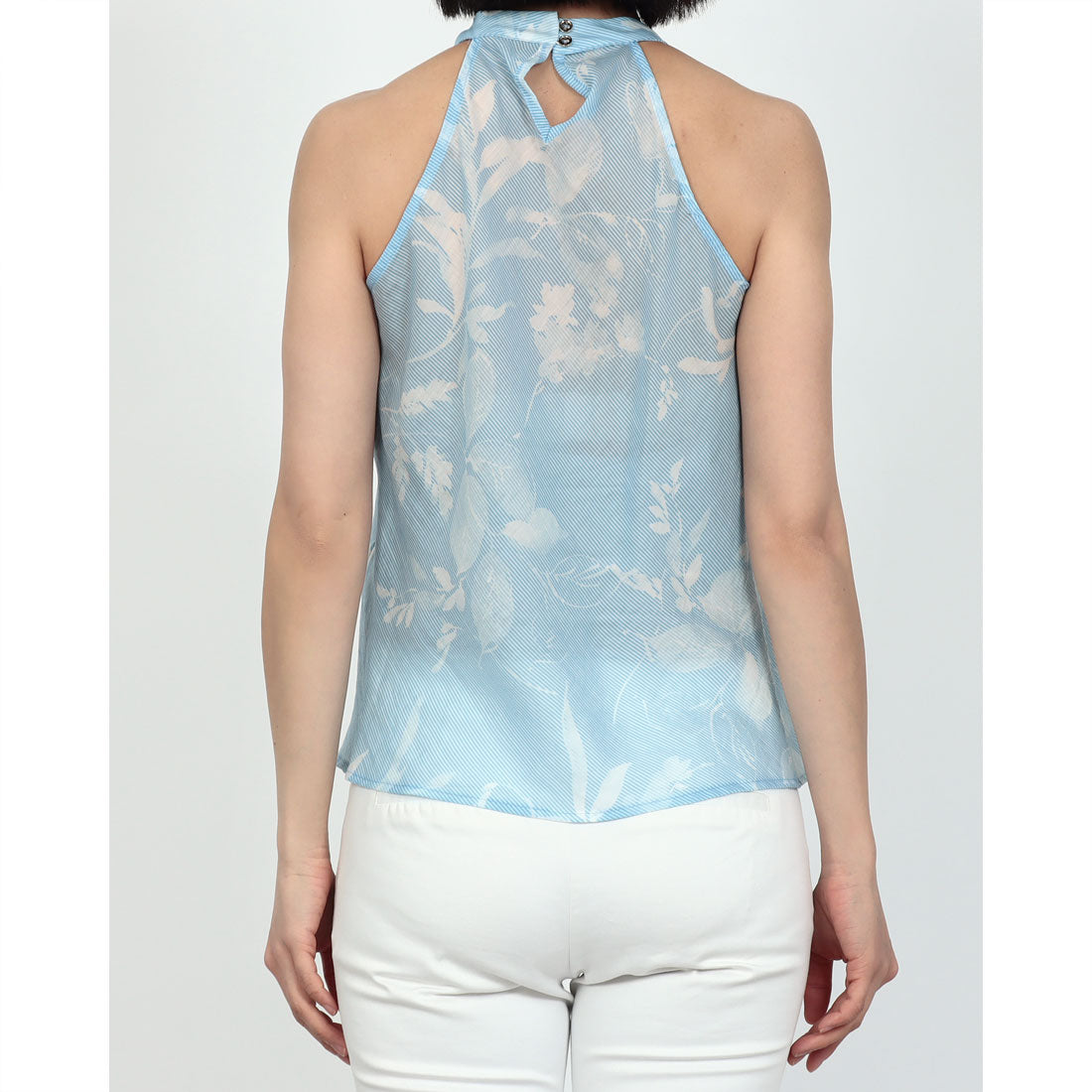 リナシメント RINASCIMENTO フラワーリーフバイアスストライプアメスリトップス （var.Azzurro） var.Azzurro