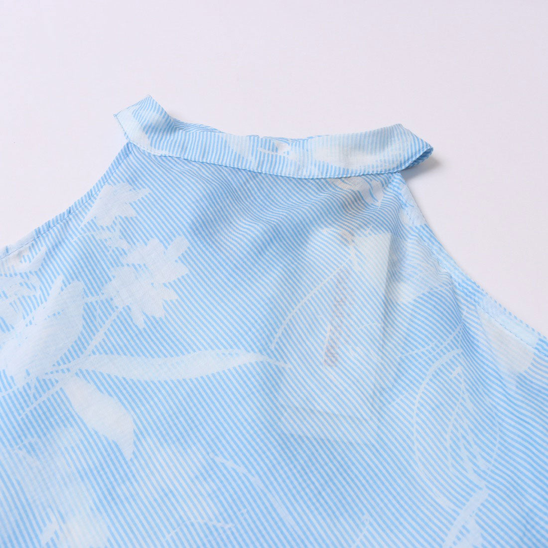 リナシメント RINASCIMENTO フラワーリーフバイアスストライプアメスリトップス （var.Azzurro） var.Azzurro