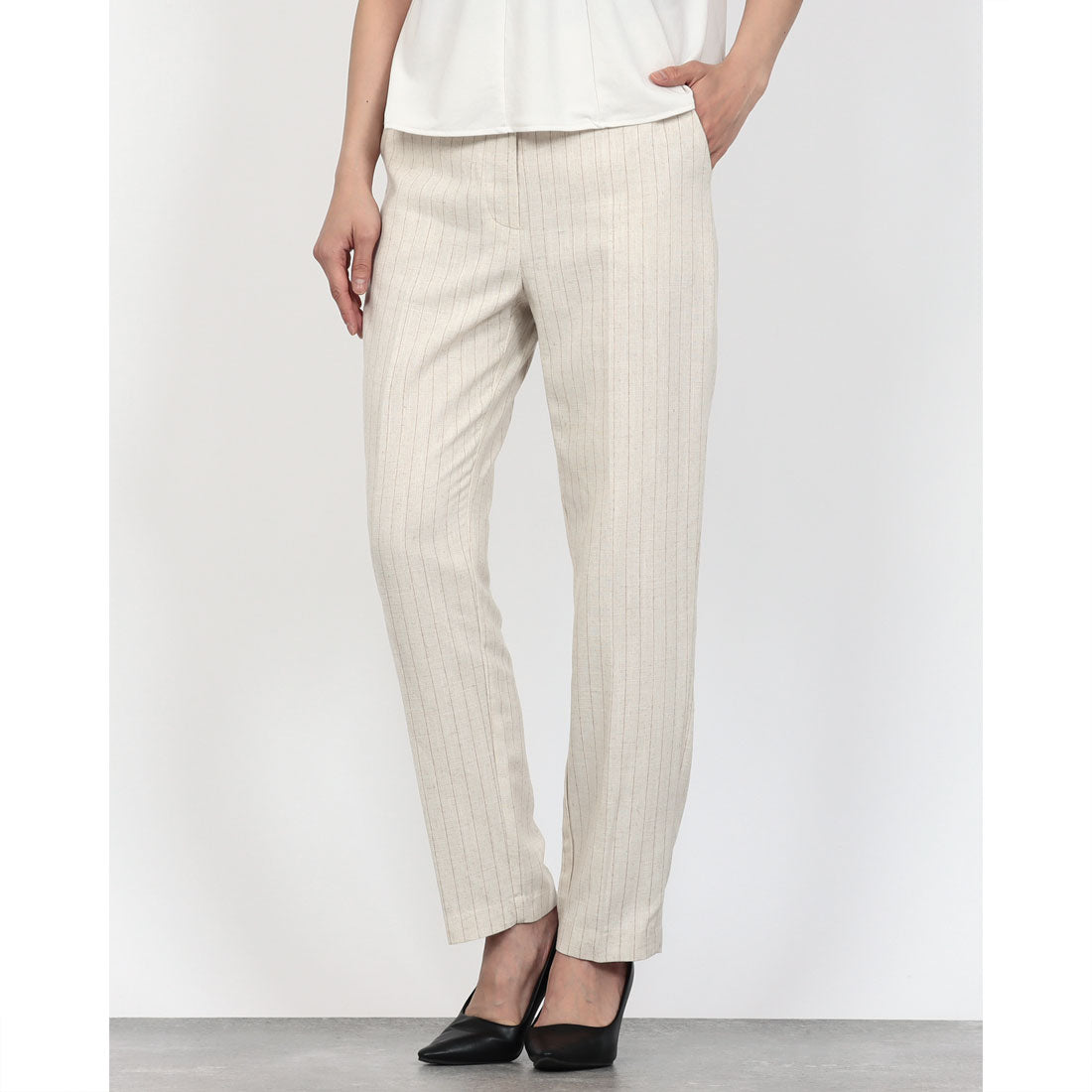 リナシメント RINASCIMENTO ネップストライプパンツ （var.Beige Chiaro） var.Beige Chiaro