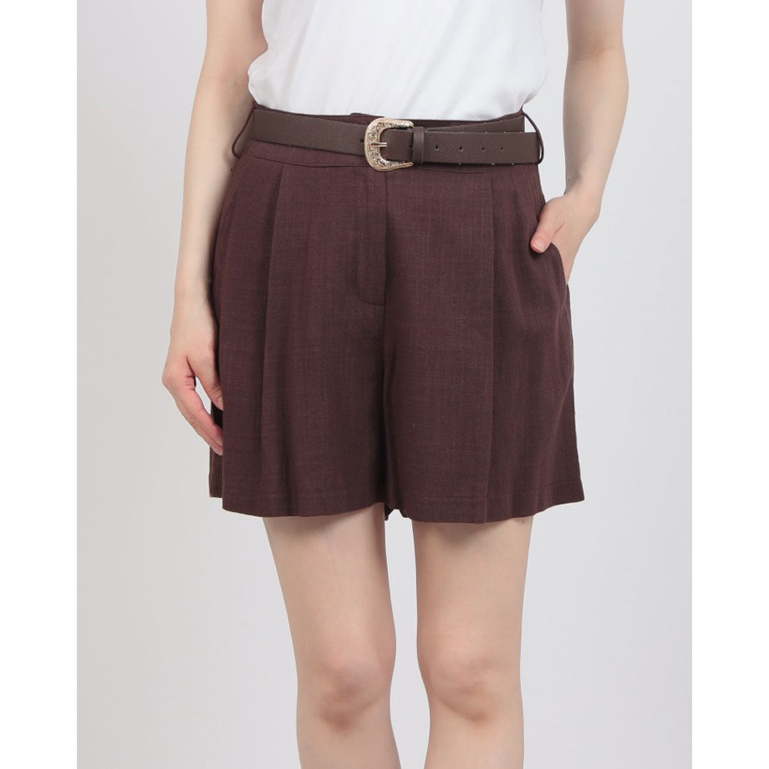 リナシメント RINASCIMENTO Belt付ショートパンツ （Cioccolato） Cioccolato