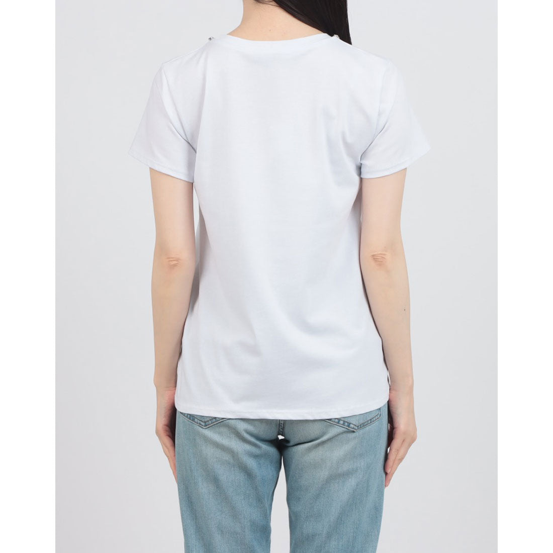 リナシメント RINASCIMENTO 首元ストーンポイントTシャツ （Bianco） Bianco