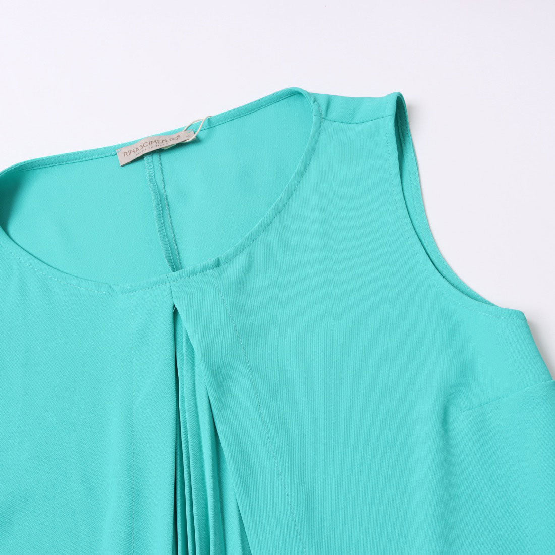 リナシメント RINASCIMENTO フロントプリーツノースリーブTOPS （Turchese Azzurro） Turchese Azzurro