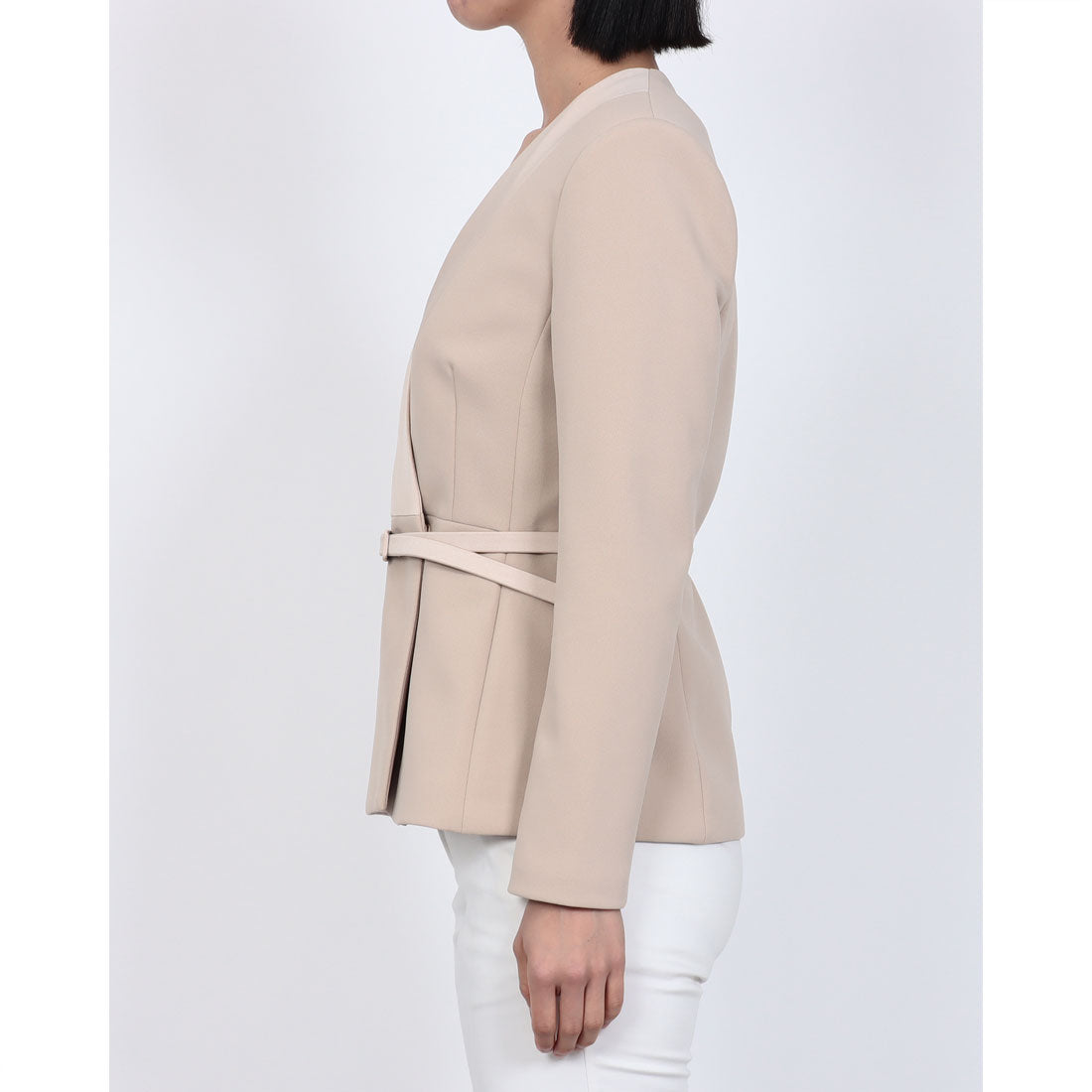 リナシメント RINASCIMENTO カラーレスサテン切替ペプラムジャケット （Tortora Beige） Tortora Beige