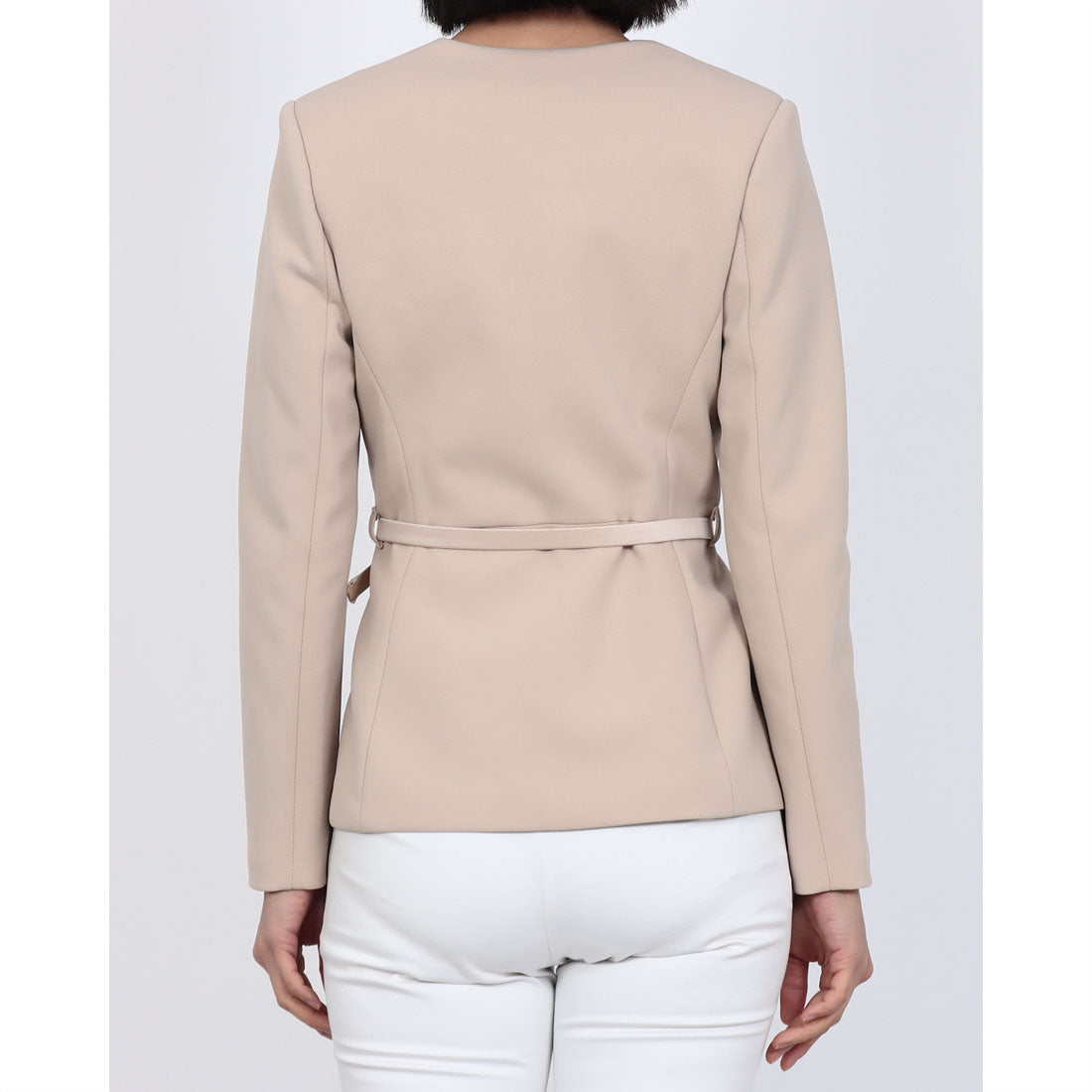 リナシメント RINASCIMENTO カラーレスサテン切替ペプラムジャケット （Tortora Beige） Tortora Beige