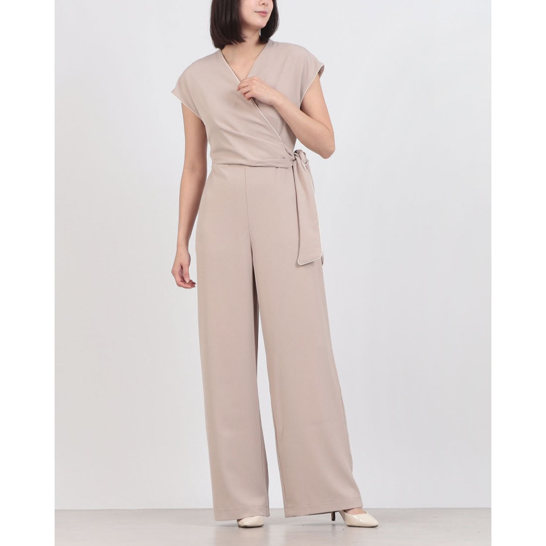 リナシメント RINASCIMENTO パイピングカシュクールオールインワン （Tortora Beige） Tortora Beige
