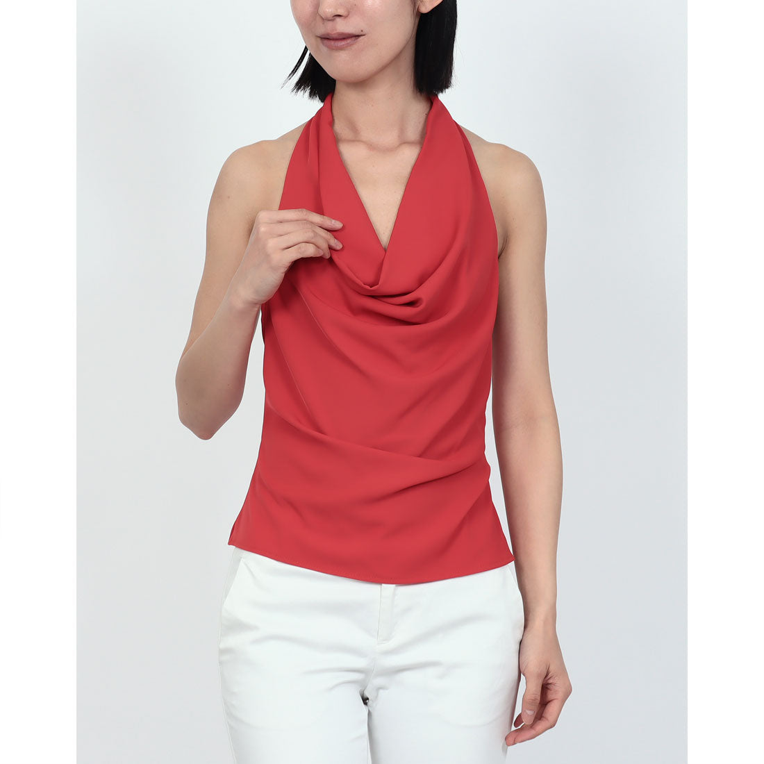 リナシメント RINASCIMENTO ホルターネックドレープTOPS （Rosso Fragola） Rosso Fragola