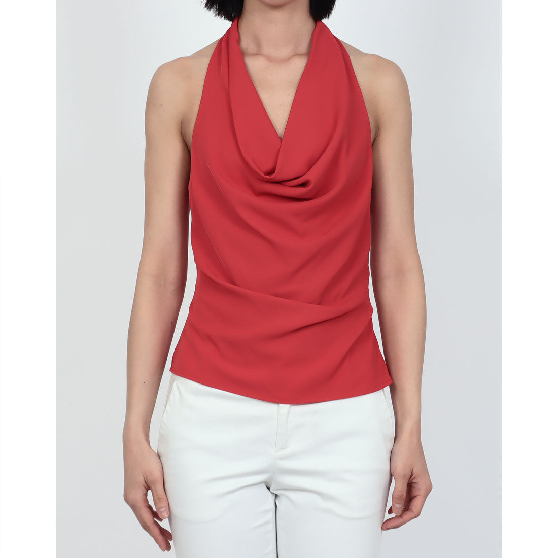 リナシメント RINASCIMENTO ホルターネックドレープTOPS （Rosso Fragola） Rosso Fragola