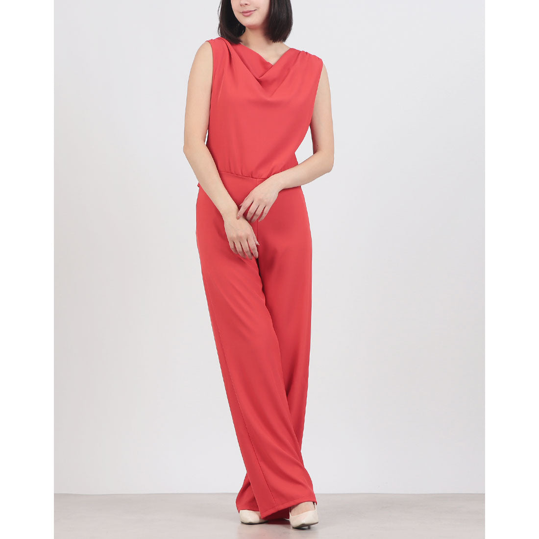 リナシメント RINASCIMENTO ノースリーブ背中ザックリオールインワン （Rosso Fragola） Rosso Fragola