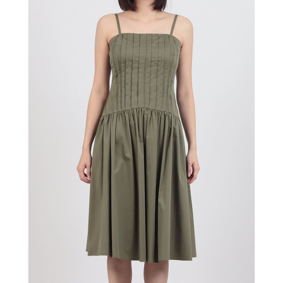 リナシメント RINASCIMENTO プリーツデザイン切替フレアキャミワンピース （Militare Verde） Militare Verde