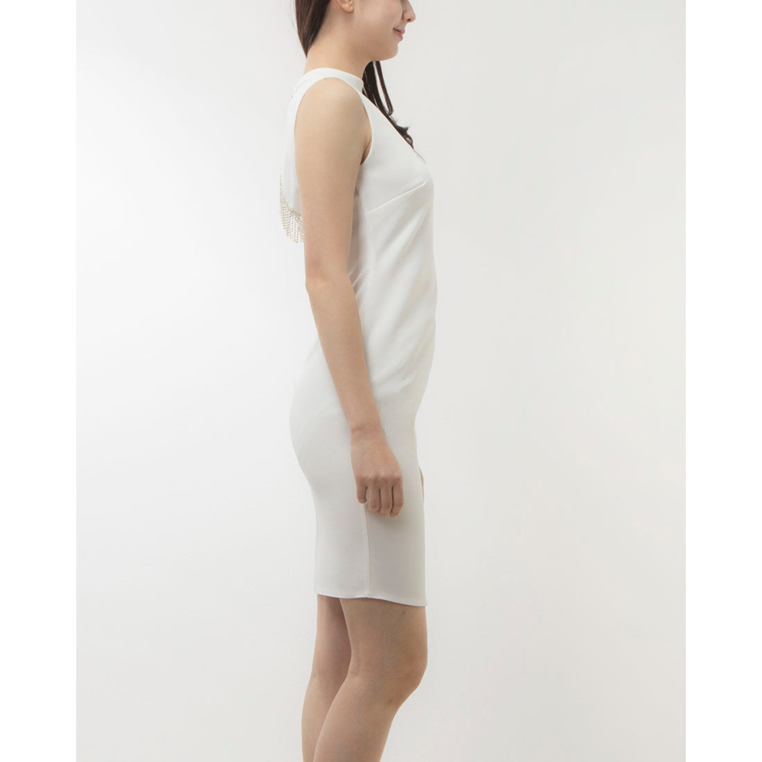 RINASCIMENTO Square Cut Back Jeweled Tight Dress