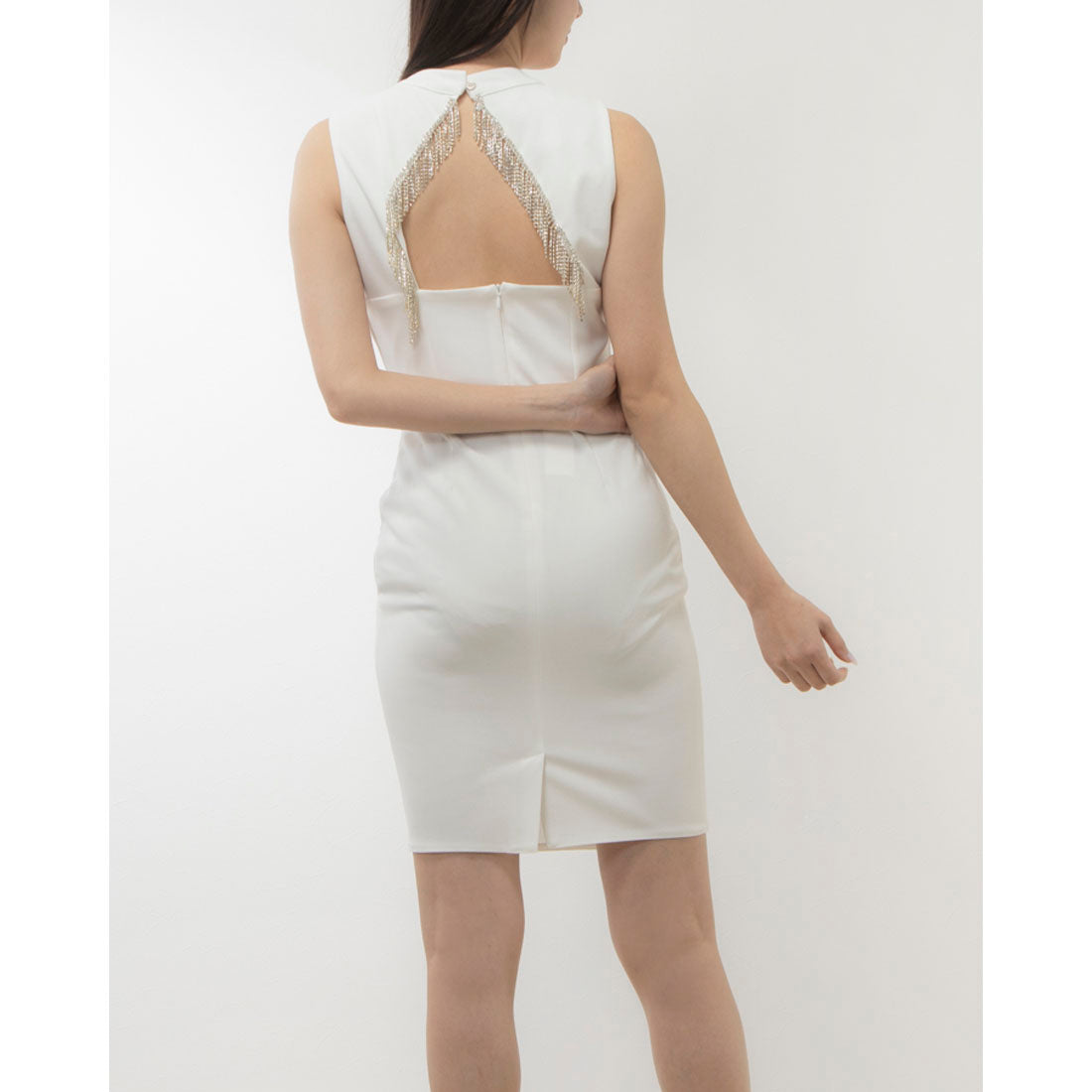 RINASCIMENTO Square Cut Back Jeweled Tight Dress