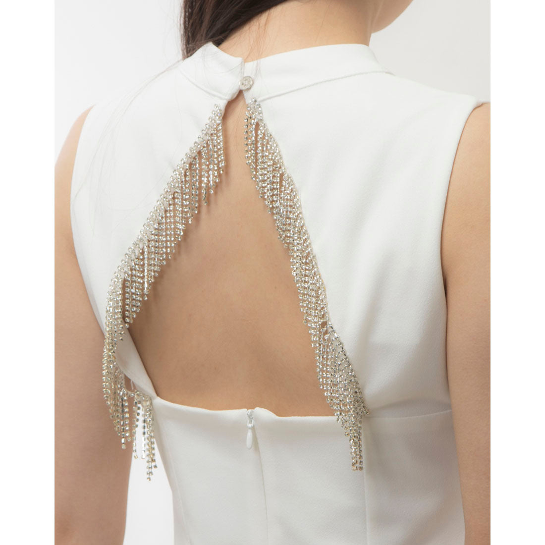RINASCIMENTO Square Cut Back Jeweled Tight Dress