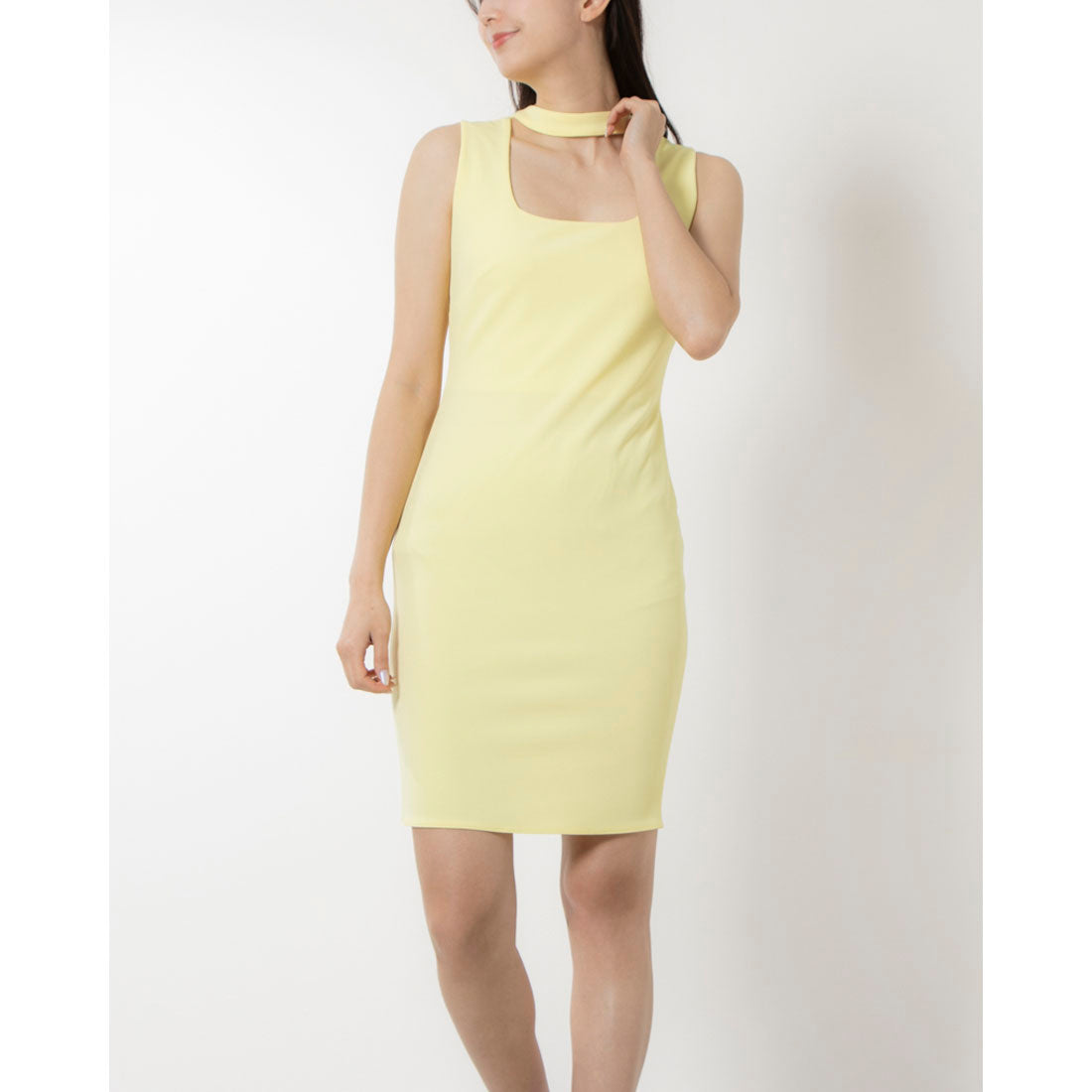 RINASCIMENTO Square Cut Back Jeweled Tight Dress