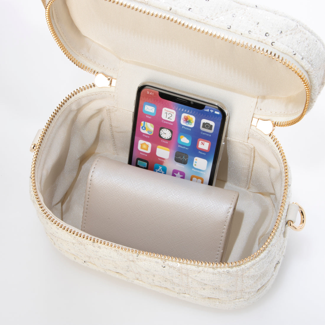Riu バニティバッグ Quilting vanity bag White ハート柄 キルティング バニティ バッグ le reve vaniller 全3色
