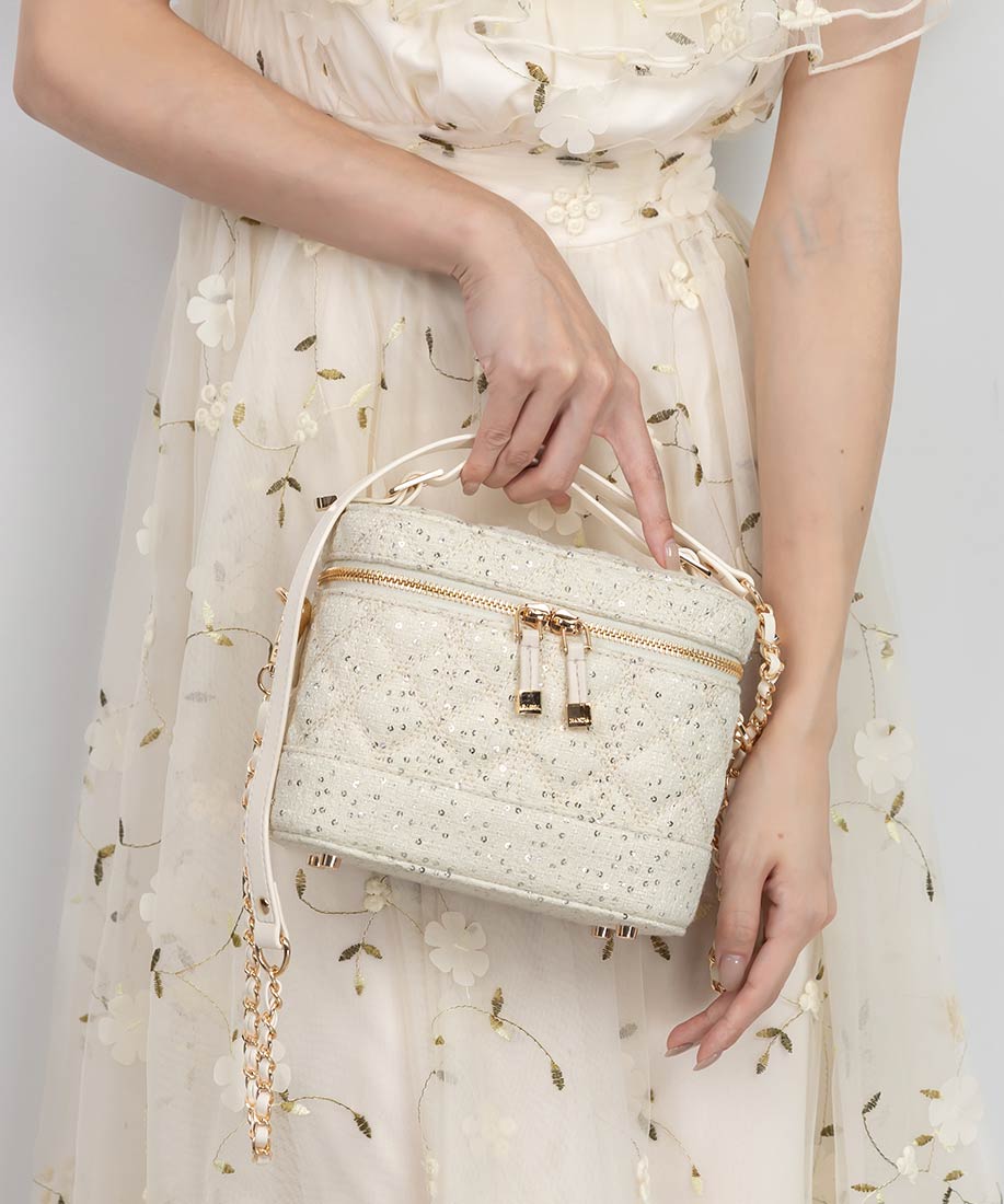 Riu バニティバッグ Quilting vanity bag White キルティング2WAYバニティバッグ｜RANDA公式サイト
