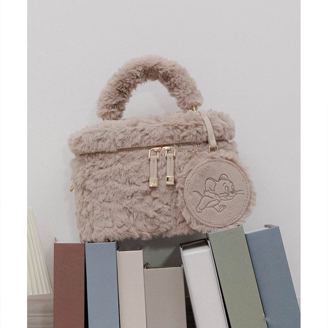 ランダ RANDA ★ 【TOM and JERRY】ミラー付きバニティバッグ （BEIGE） BEIGE