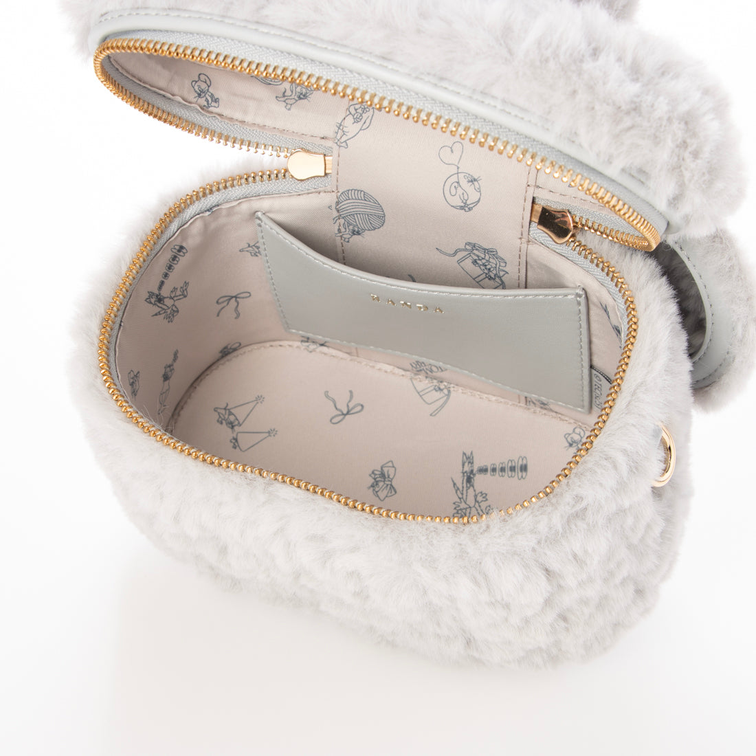 ランダ RANDA ★ 【TOM and JERRY】ミラー付きバニティバッグ （BEIGE） BEIGE