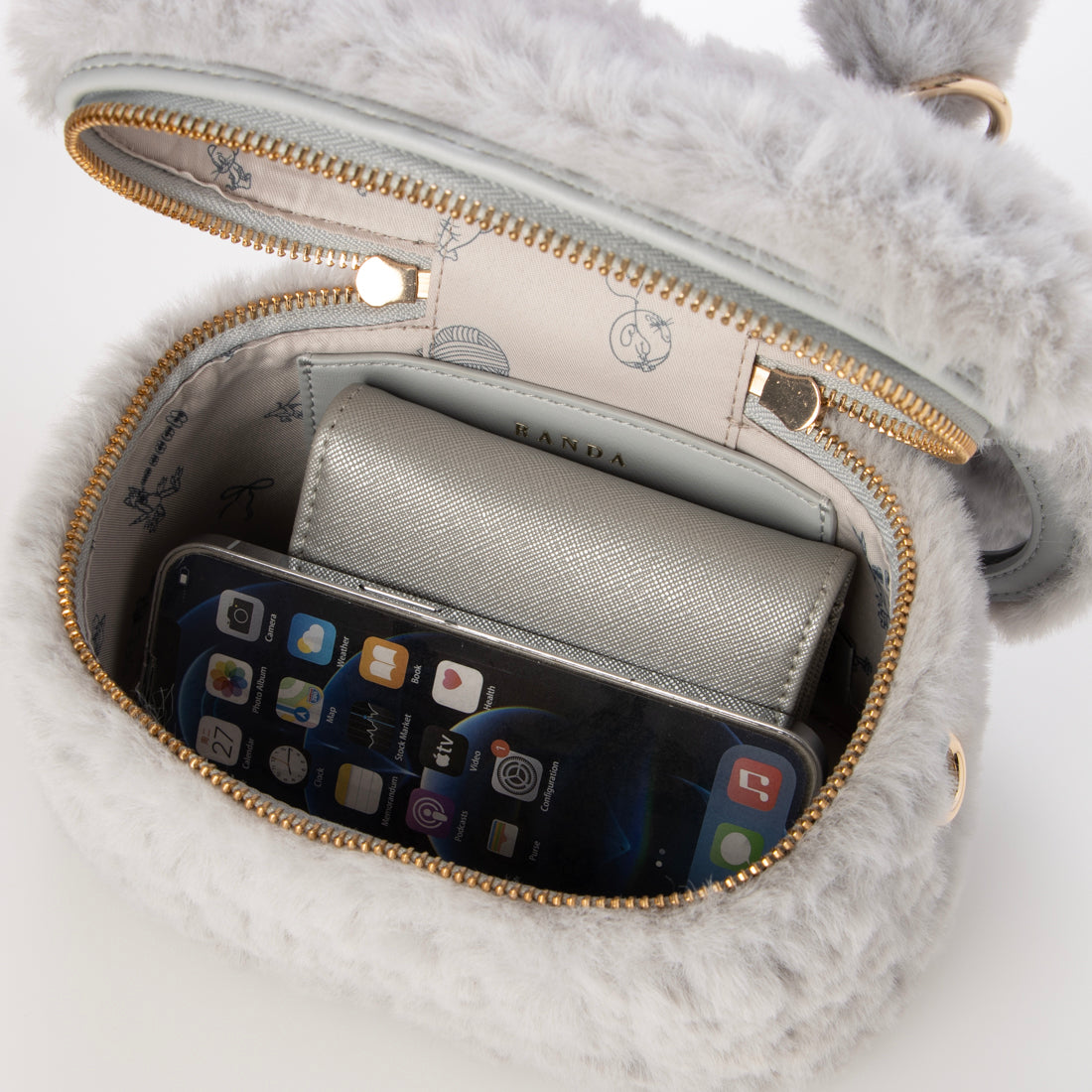 ランダ RANDA ★ 【TOM and JERRY】ミラー付きバニティバッグ （BEIGE） BEIGE