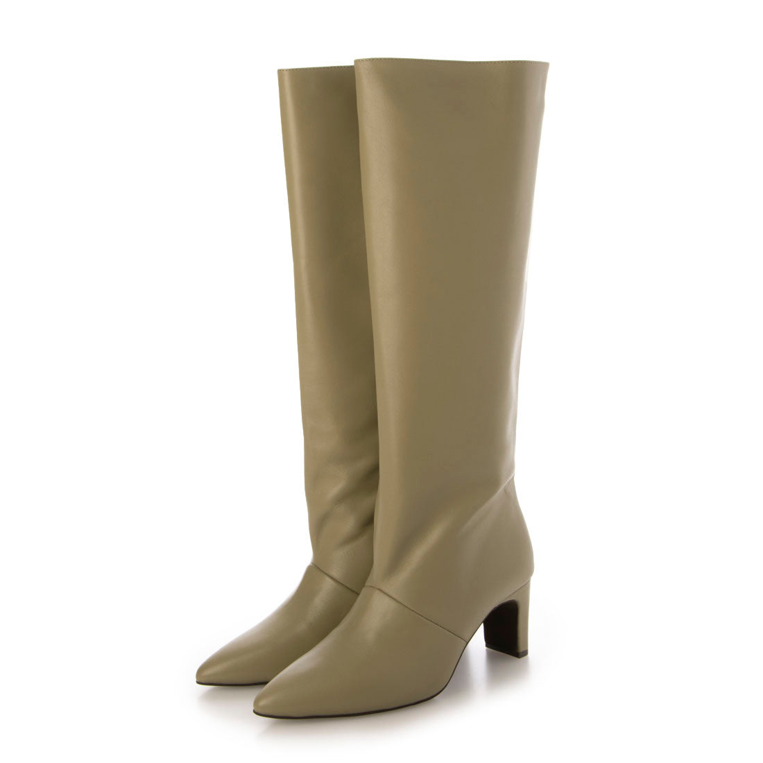 ランダ RANDA 【A de Vivre】【本革】レザーポインテッドトゥロングブーツ（BEIGE） BEIGE