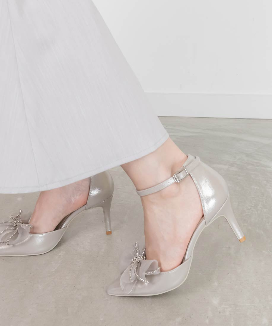 ランダ RANDA 3WAYリボンセパレートパンプス （SILVER） SILVER