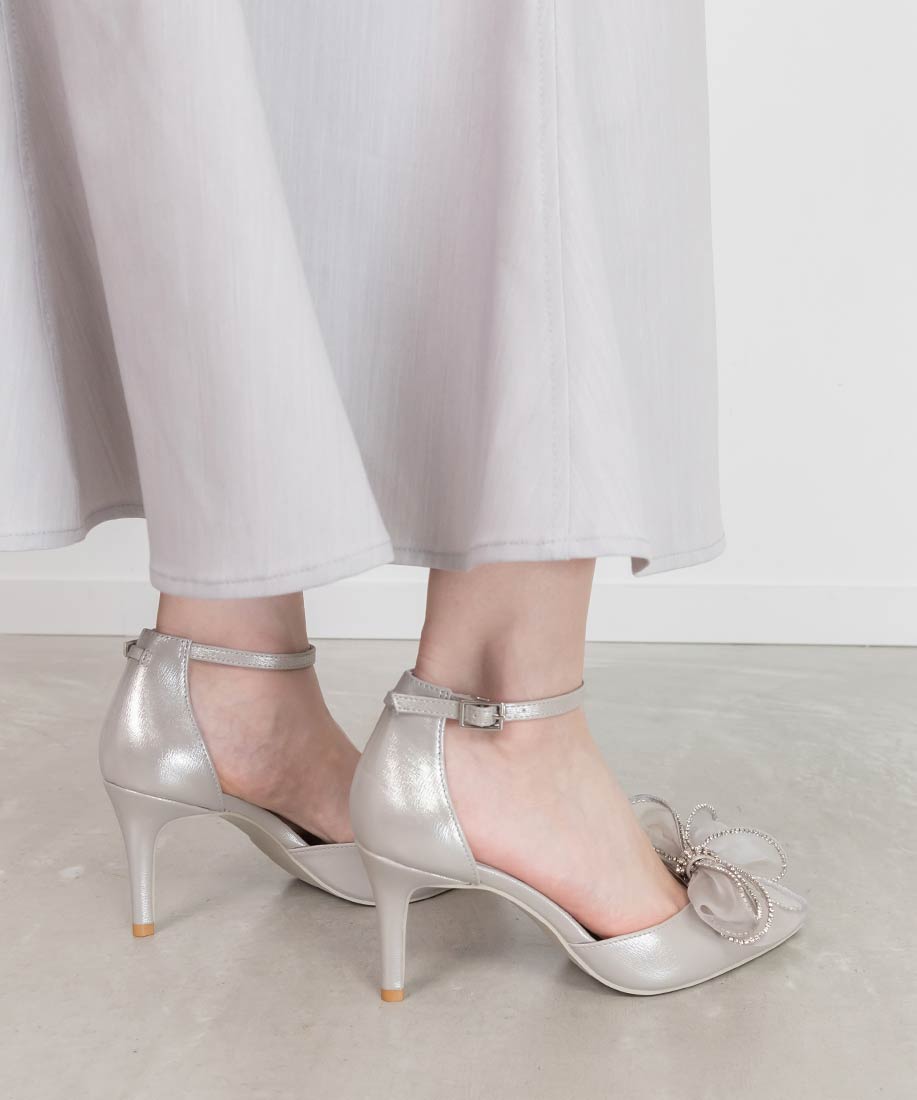 ランダ RANDA 3WAYリボンセパレートパンプス （SILVER） SILVER