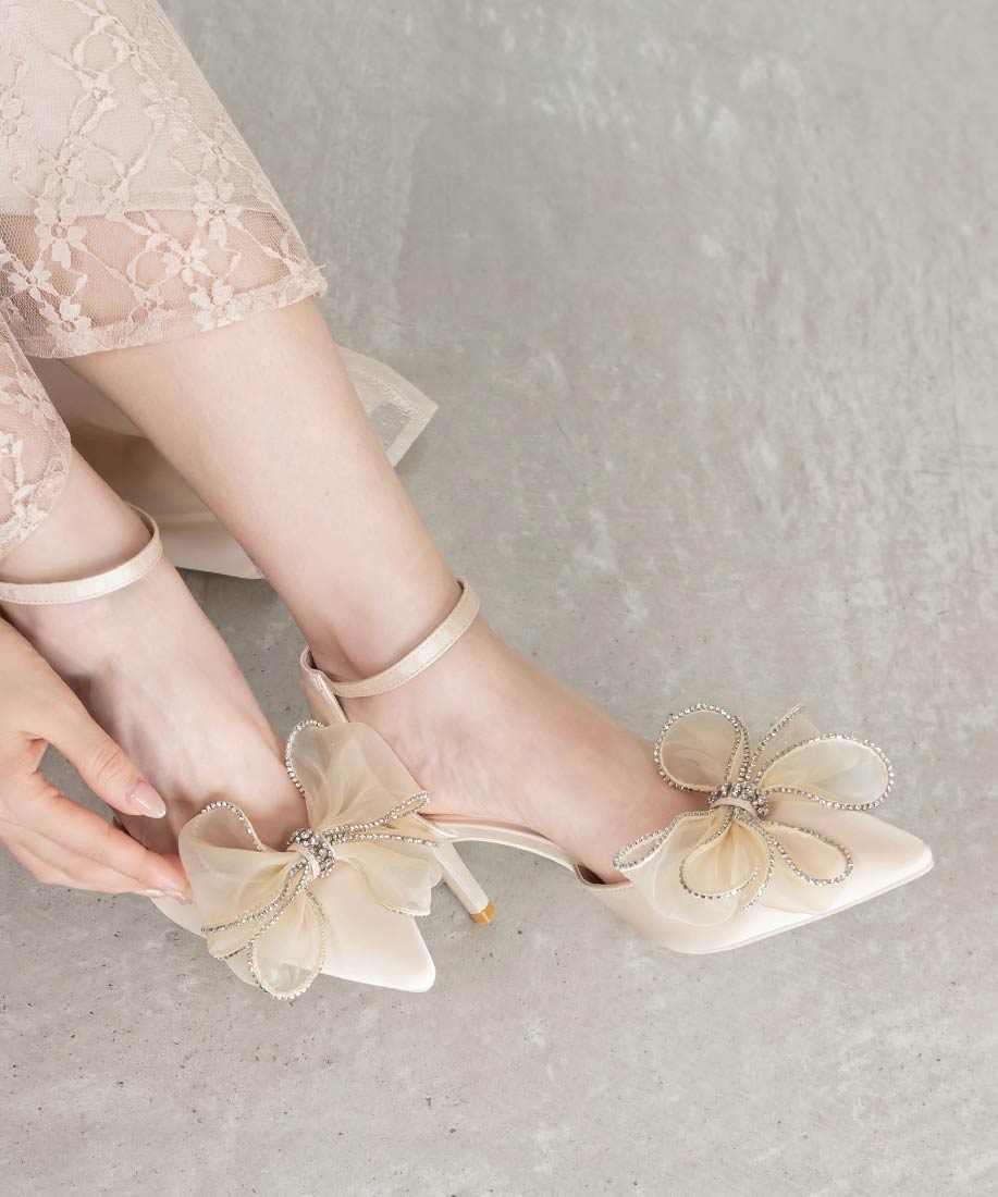 ランダ RANDA 3WAYリボンセパレートパンプス （BEIGE） BEIGE