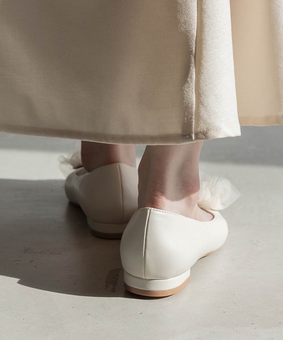 ランダ RANDA  3E 2WAY フリルフラットパンプス （IVORY） IVORY