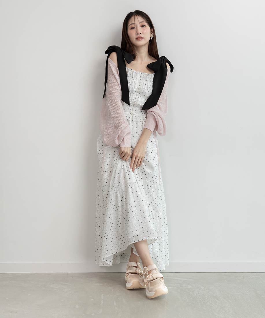 ランダ RANDA ビジューダブルベルトオープンスニーカー （BEIGE） BEIGE
