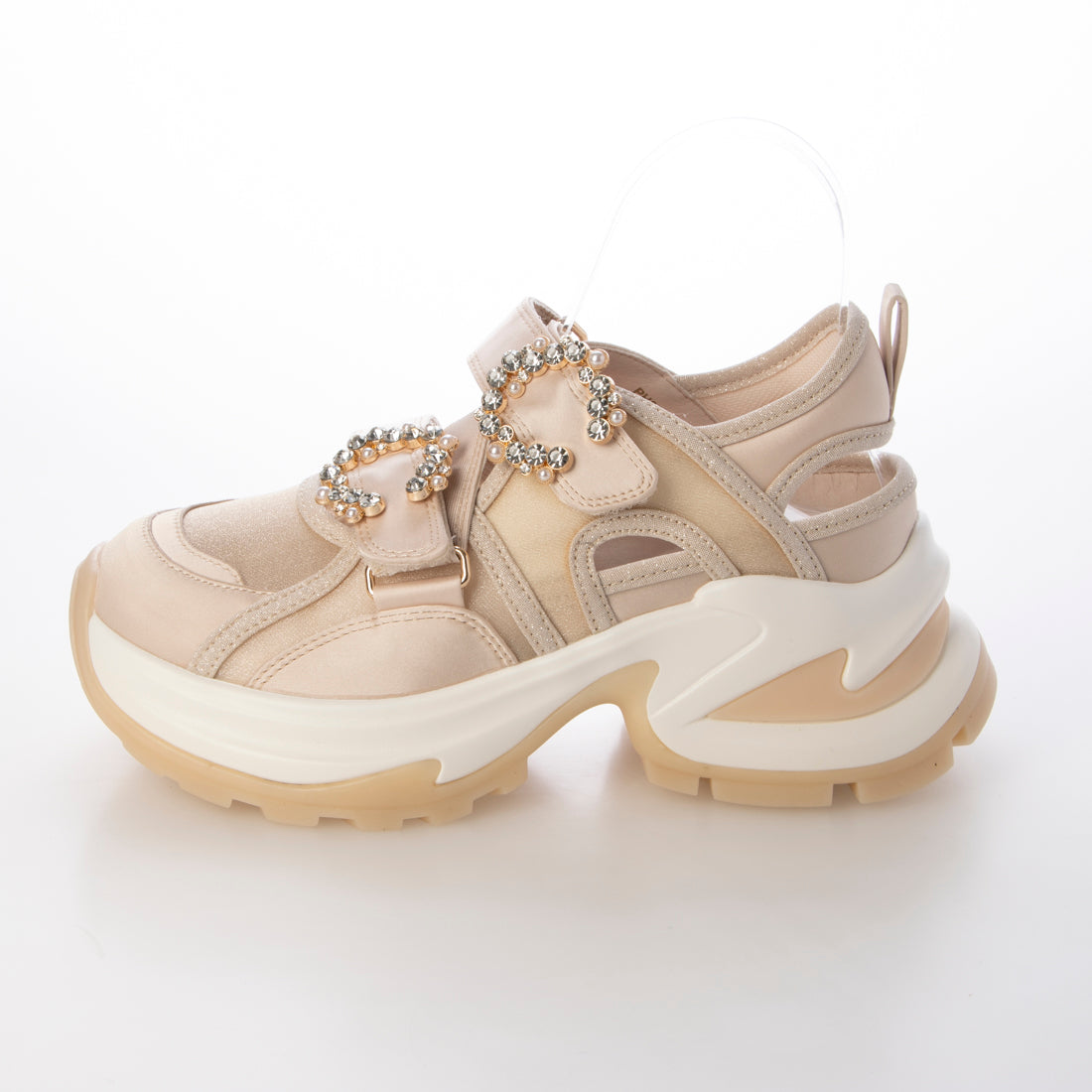 ランダ RANDA ビジューダブルベルトオープンスニーカー （BEIGE） BEIGE