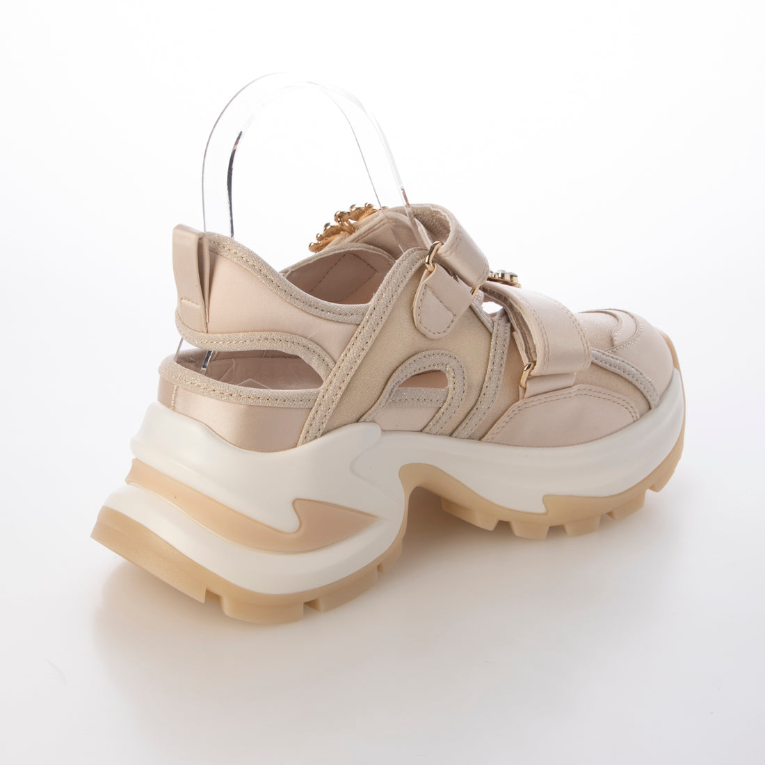 ランダ RANDA ビジューダブルベルトオープンスニーカー （BEIGE） BEIGE