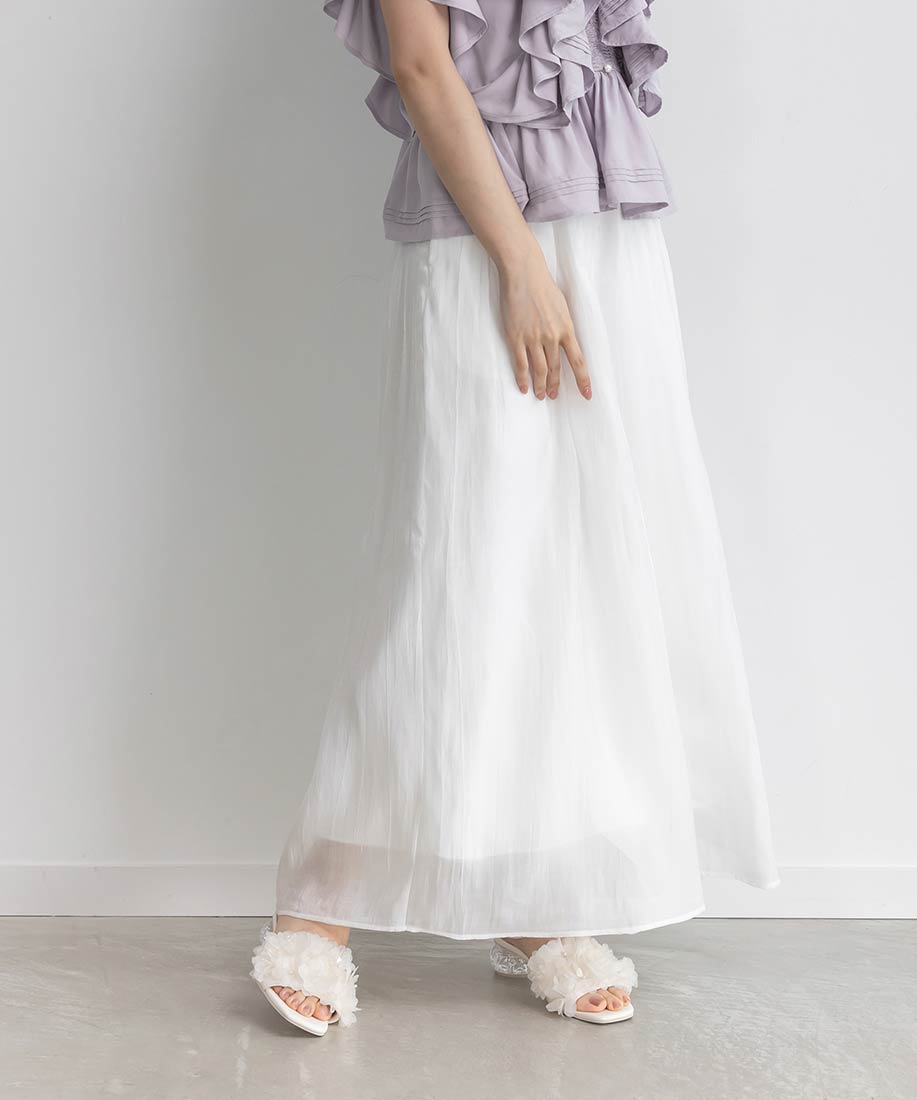 ランダ RANDA シフォンフラワーミュールサンダル （IVORY） IVORY