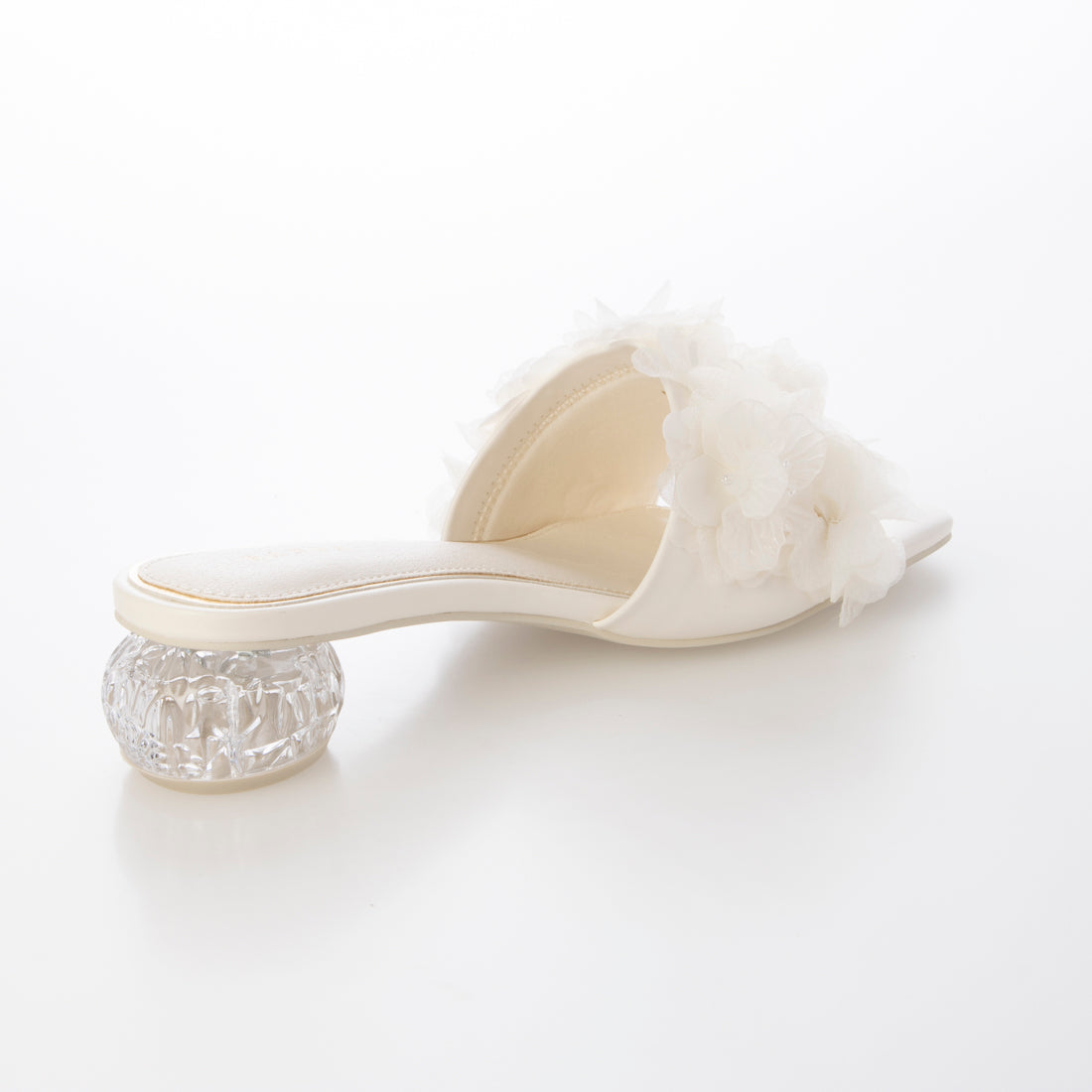 ランダ RANDA シフォンフラワーミュールサンダル （IVORY） IVORY