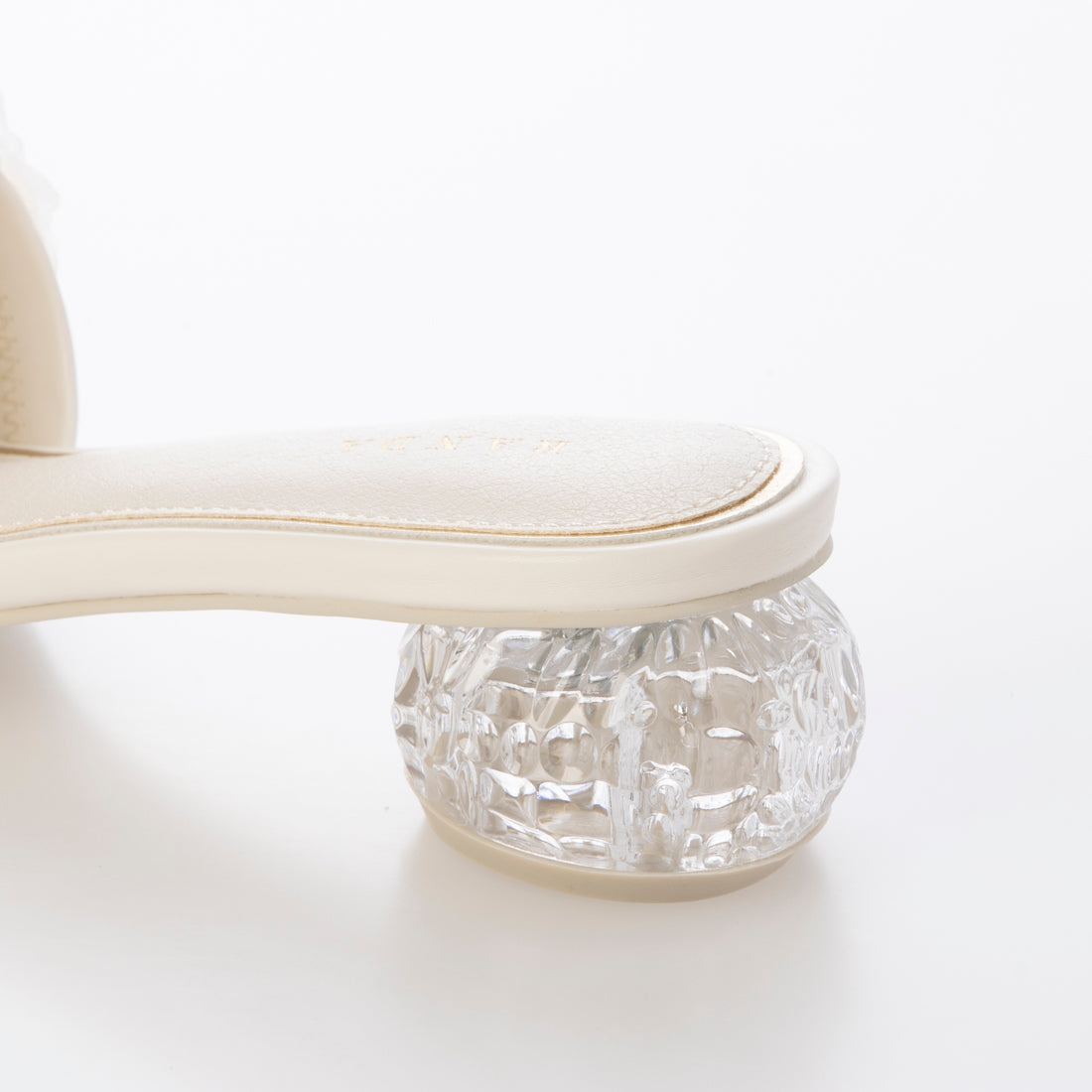 ランダ RANDA シフォンフラワーミュールサンダル （IVORY） IVORY