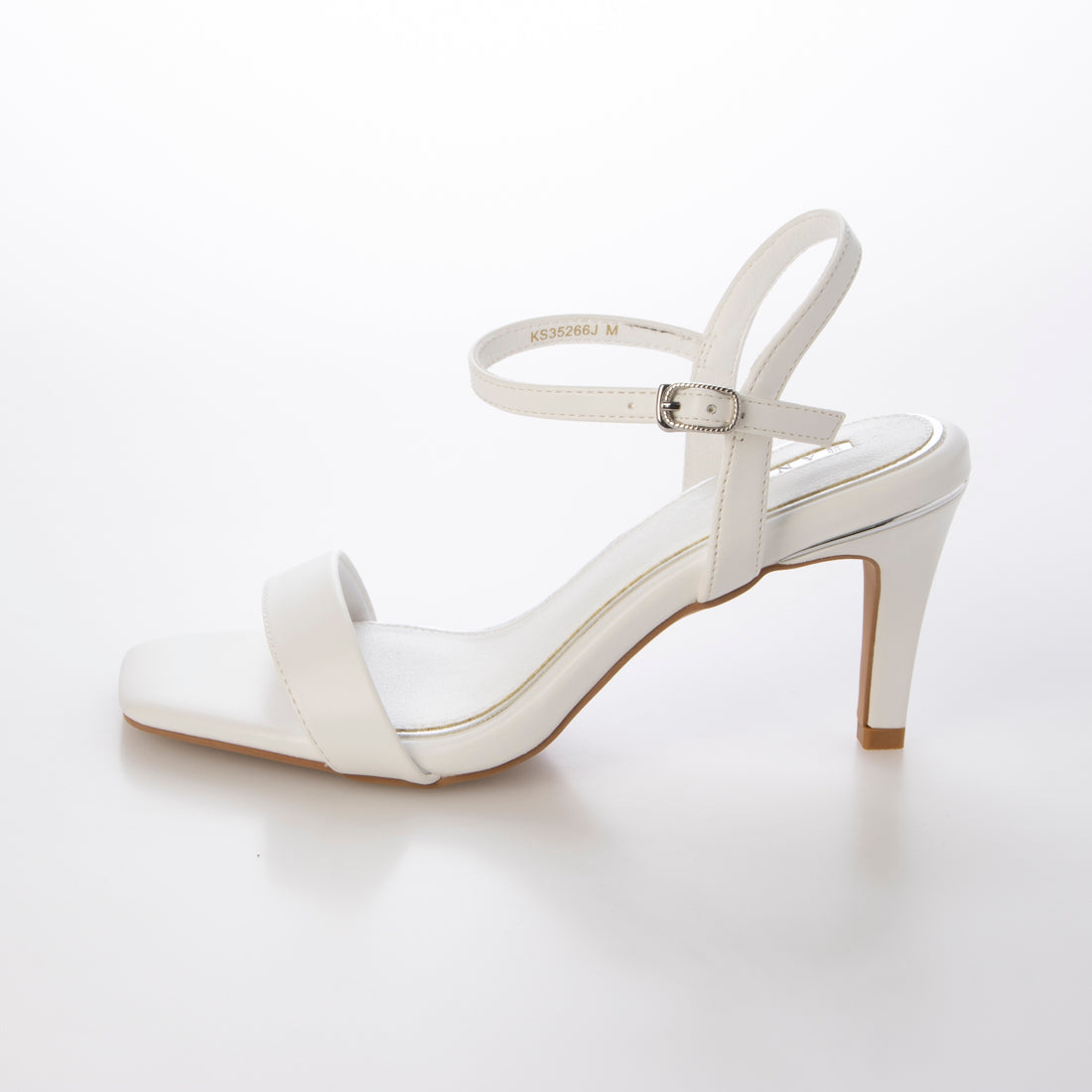 ランダ RANDA メタリックラインストラップサンダル （WHITE） WHITE