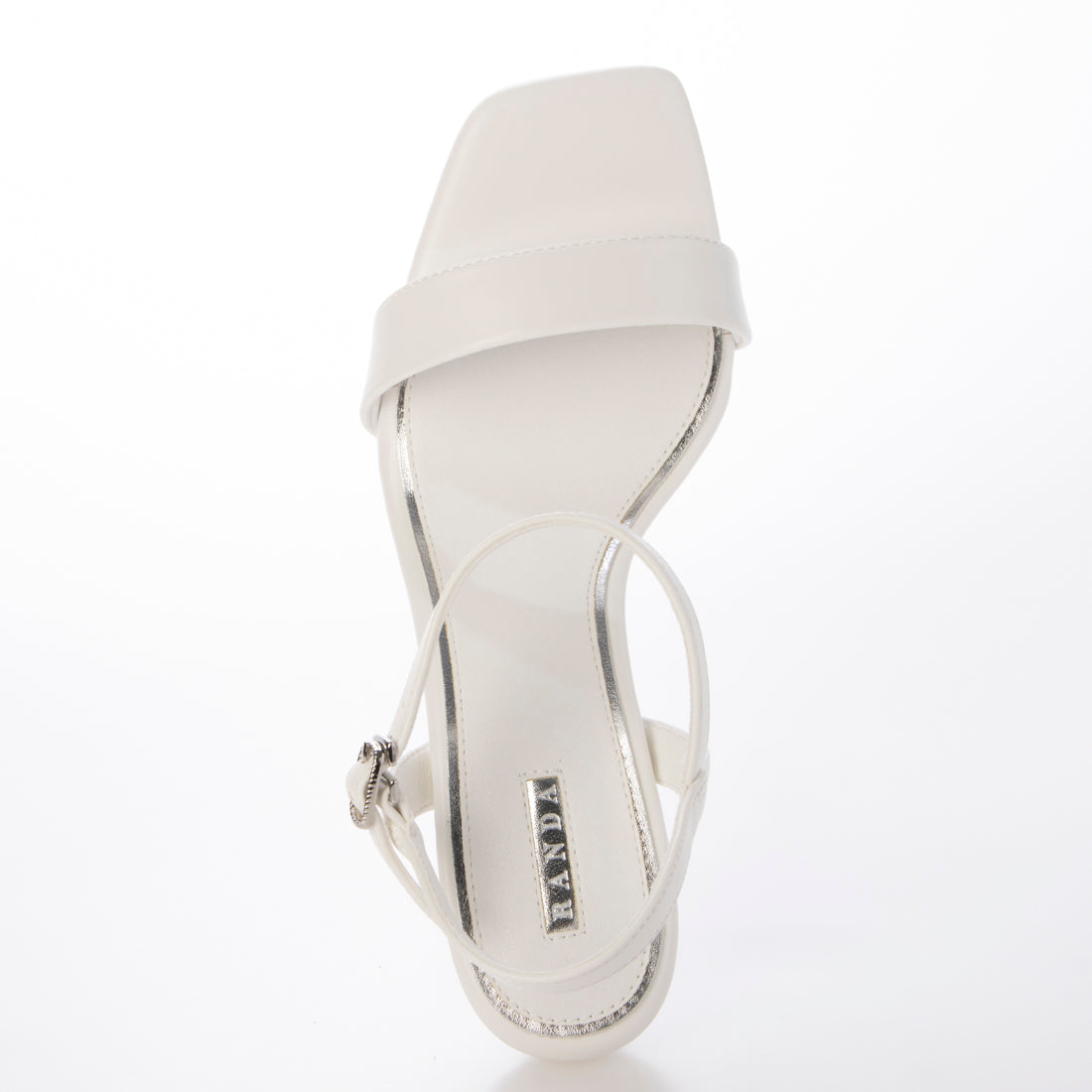 ランダ RANDA メタリックラインストラップサンダル （WHITE） WHITE