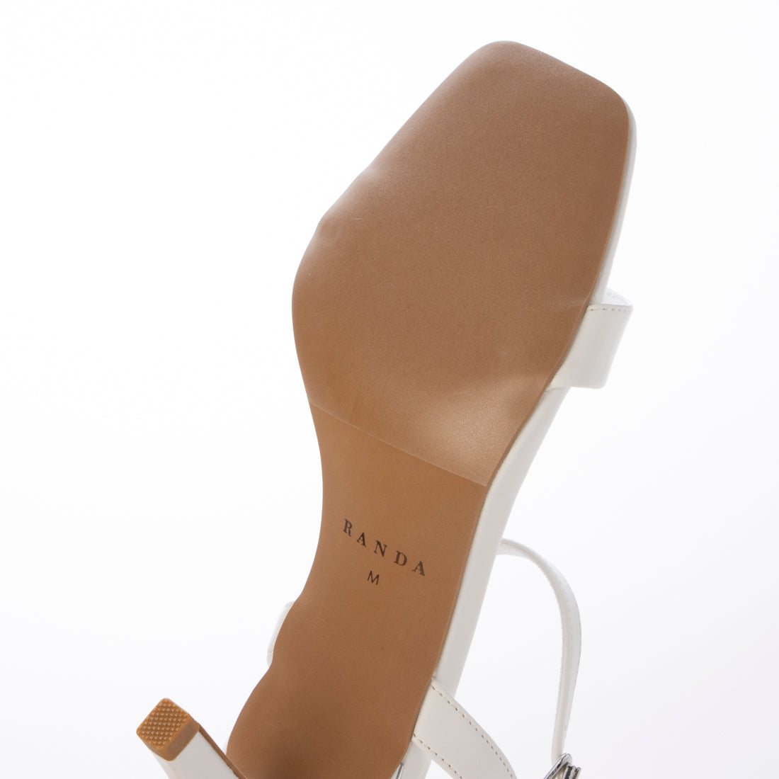 ランダ RANDA メタリックラインストラップサンダル （WHITE） WHITE