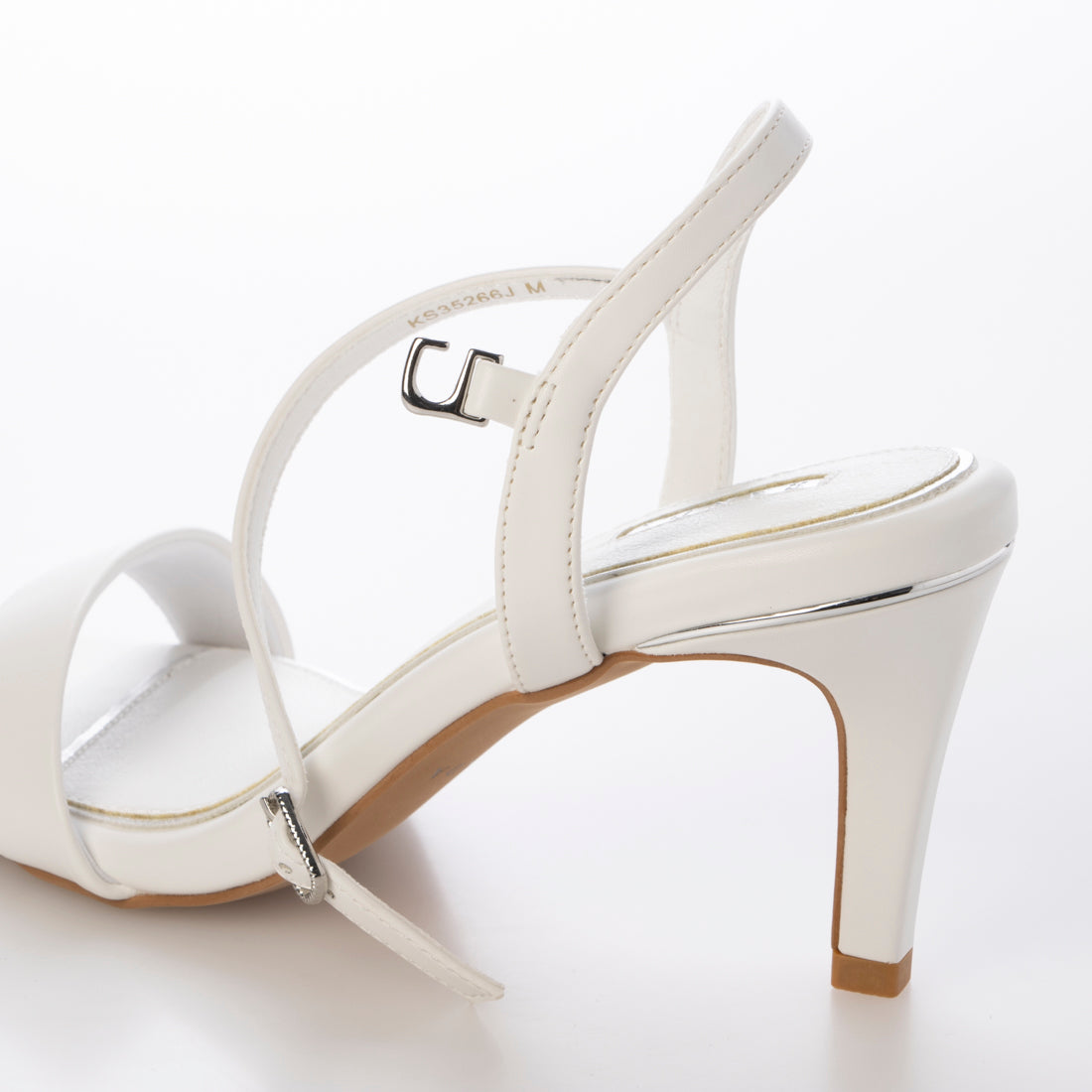 ランダ RANDA メタリックラインストラップサンダル （WHITE） WHITE