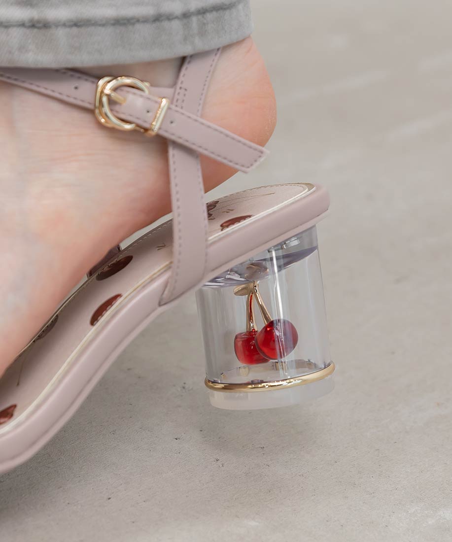 ランダ RANDA 【Cherry Collection】チェリーヒールストラップサンダル （PINK） PINK